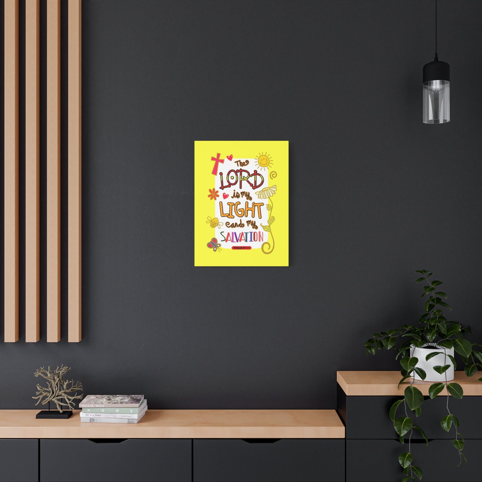 Scripture Walls Lord Is My Light Psalm 27:1 Bible Verse Canvas Christian Wall Art Ready to Hang-Express Your Love Gifts
