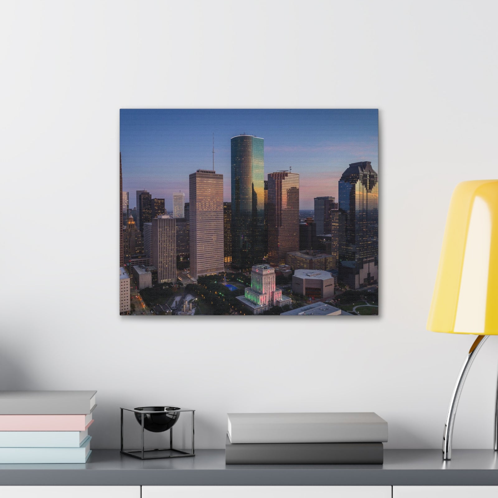 Houston Night Skyline Canvas Artwork High-Quality Breathtaking Stunning Cityscape for Home Decor Ready to Hang-Express Your Love Gifts