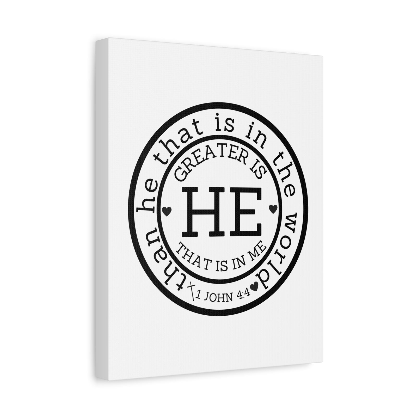 Scripture Walls 1 John 4:4 Greater is He Bible Verse Canvas Christian Wall Art Ready to Hang Unframed-Express Your Love Gifts
