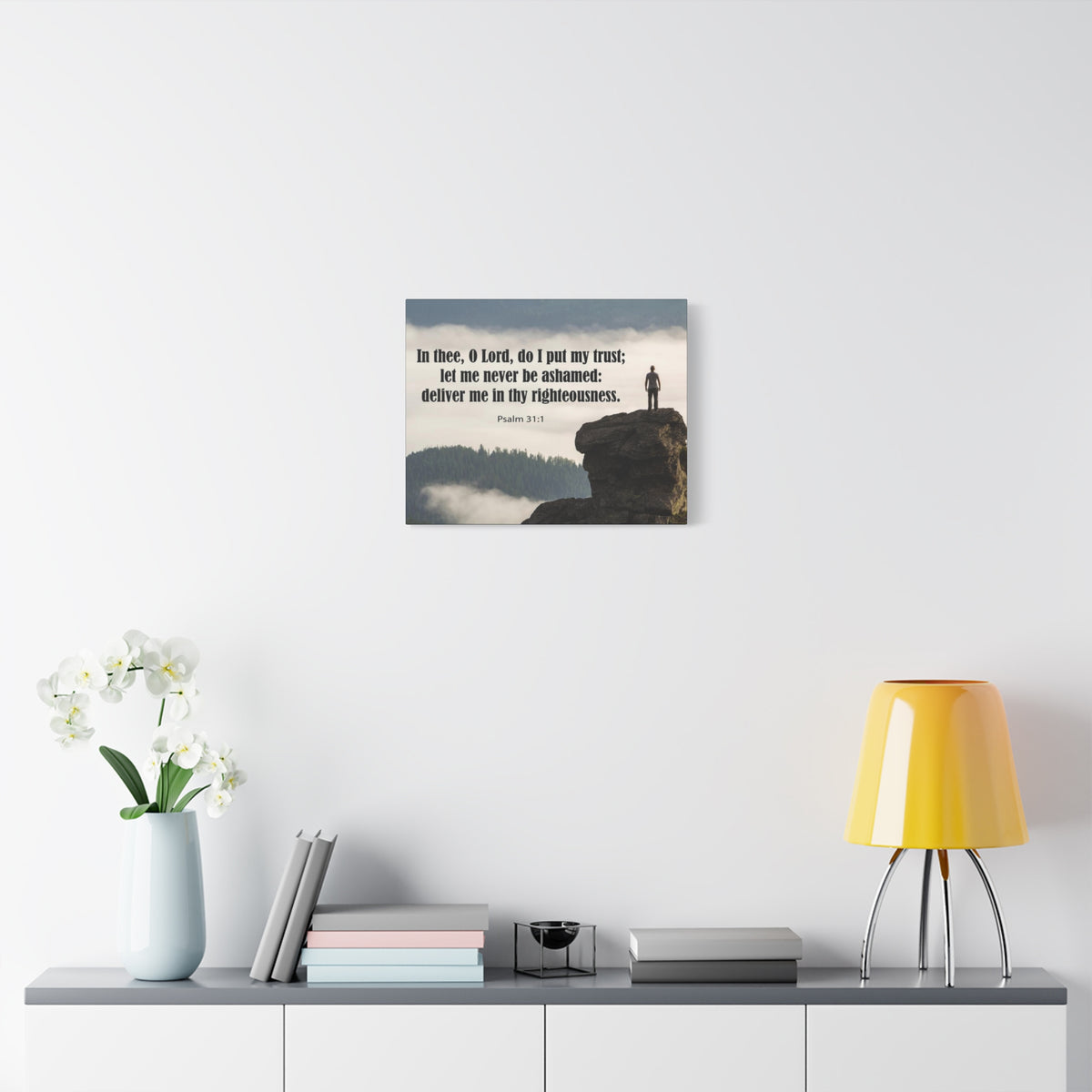 Scripture Canvas Never Be Ashamed Psalm 31:1 Christian Wall Art Bible Verse Print Ready to Hang-Express Your Love Gifts