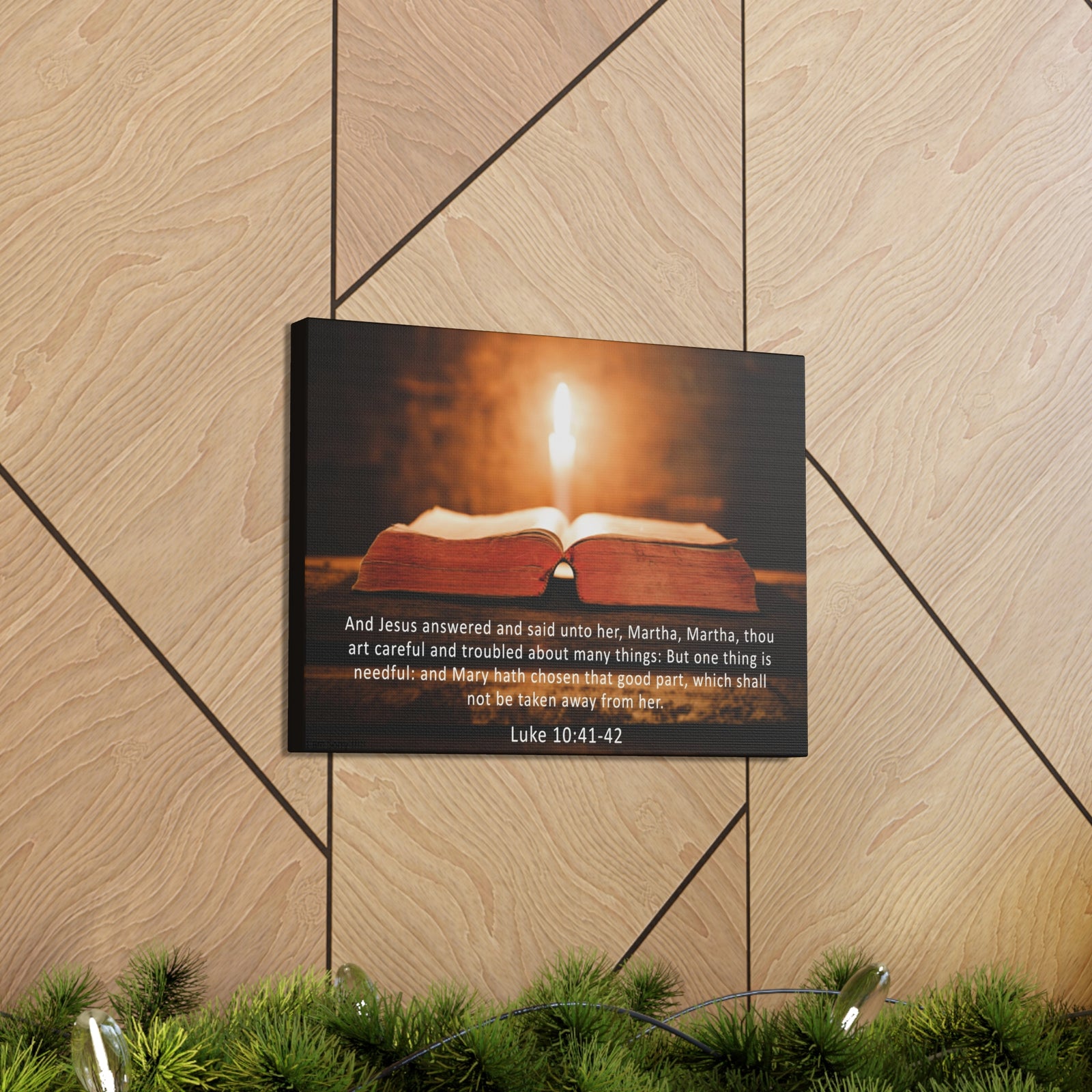Scripture Walls Luke 10:41-42 Bible Verse Canvas Christian Wall Art Ready to Hang Unframed-Express Your Love Gifts