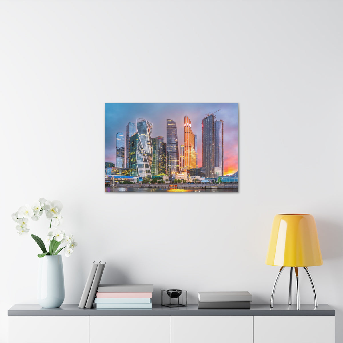 Moscow Night Skyline Canvas Artwork High-Quality Breathtaking Stunning Cityscape for Home Decor Ready to Hang-Express Your Love Gifts