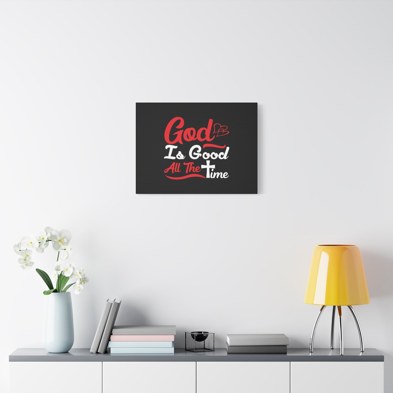 Scripture Canvas God Is Good All The Time Psalm 100:5 Christian Wall Art Bible Verse Print Ready to Hang-Express Your Love Gifts
