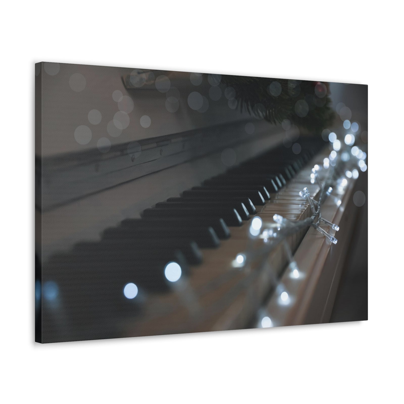 Glowing Fairy Lights on Piano Keys Music Lover's Delight Piano Keyboard Canvas Wall Art for Home Decor Ready-to-Hang-Express Your Love Gifts