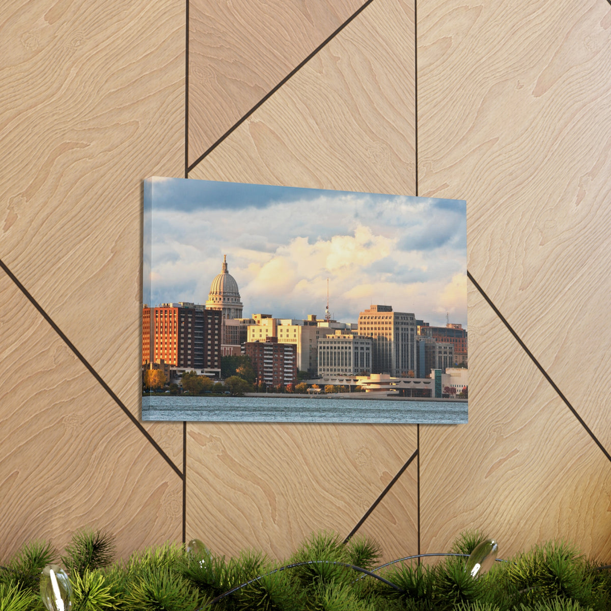 Madison Skyline Daytime Canvas Artwork High-Quality Breathtaking Stunning Cityscape for Home Decor Ready to Hang-Express Your Love Gifts