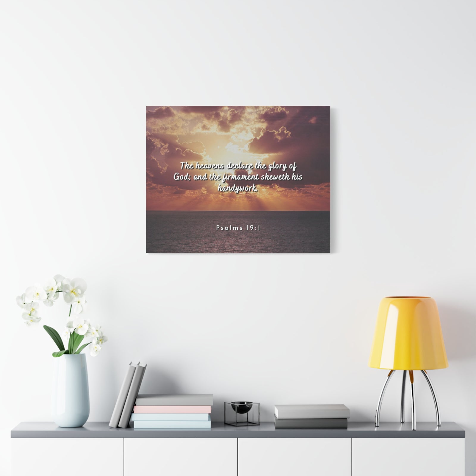Scripture Canvas Glory Of God Psalms 19:1 Christian Wall Art Bible Verse Print Ready to Hang-Express Your Love Gifts
