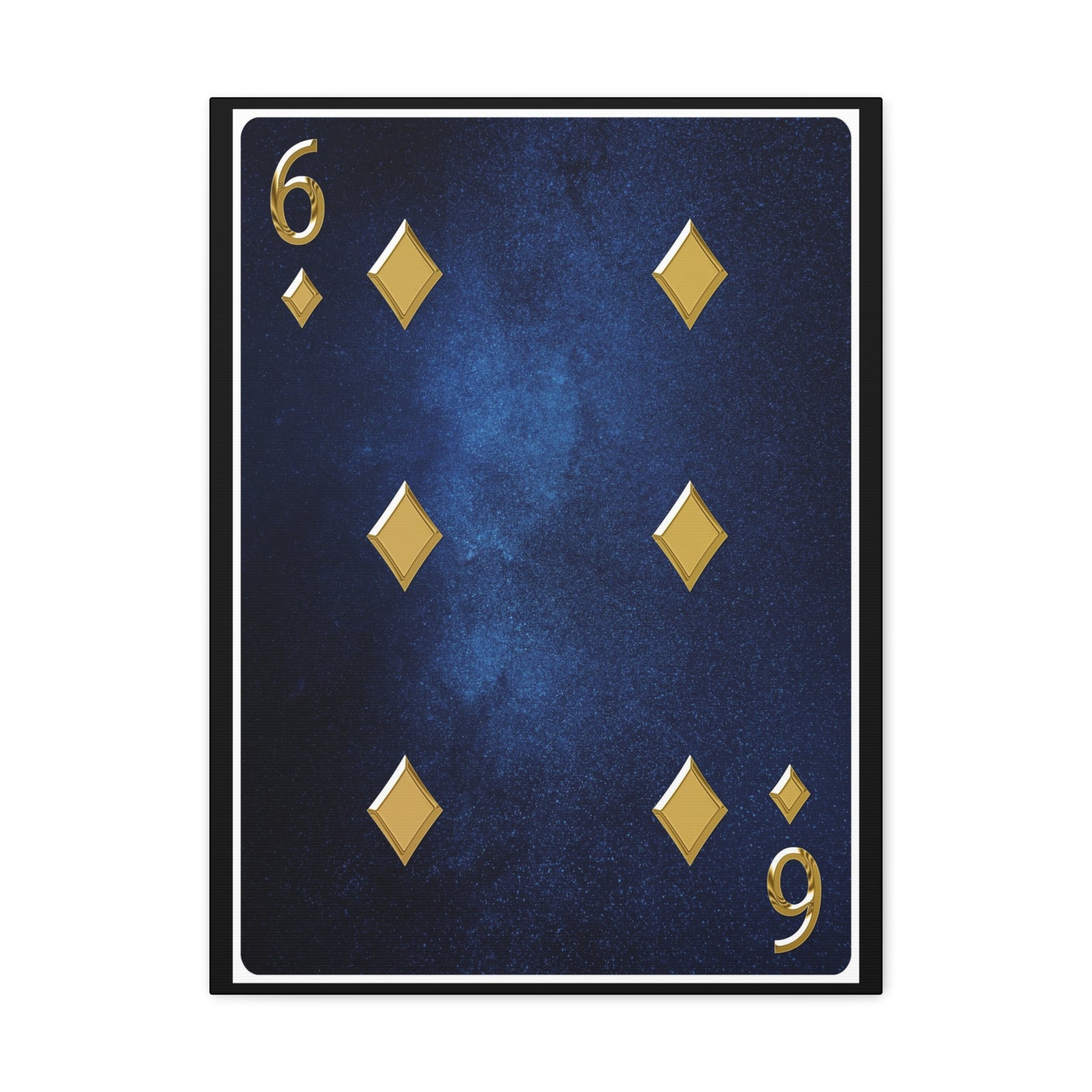 Six Of Diamonds Space Background Playing Card Canvas Wall Art for Home Decor Ready-to-Hang-Express Your Love Gifts