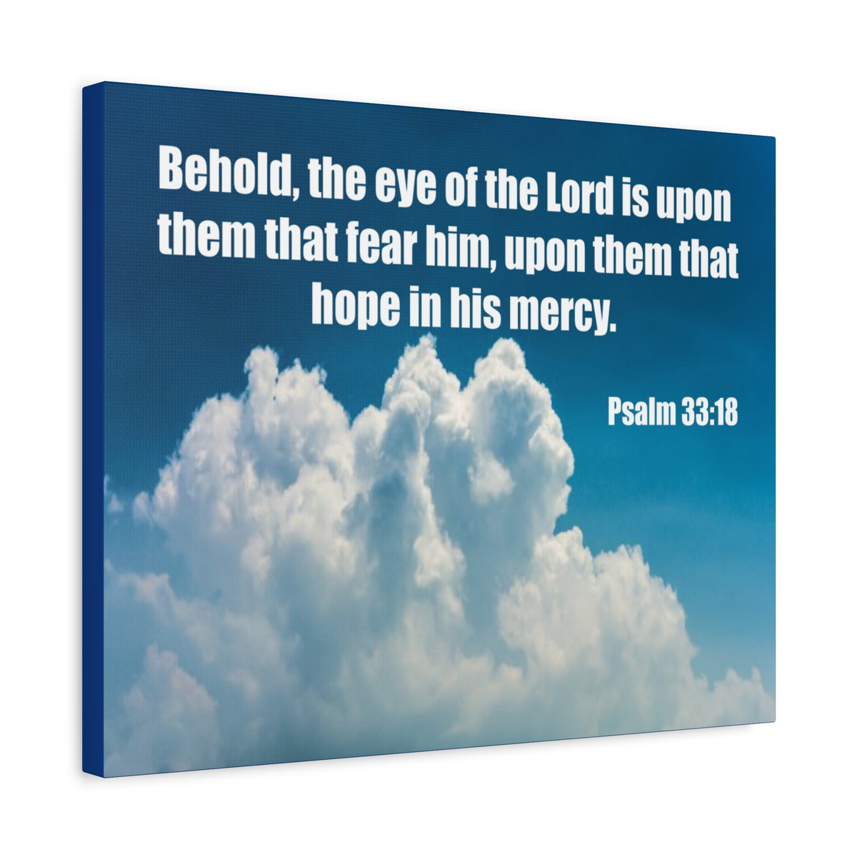 Bible Verse Canvas Hope in His Mercy Psalm 33:18 Christian Home Décor Wall Art Scripture Ready to Hang Faith Print-Express Your Love Gifts