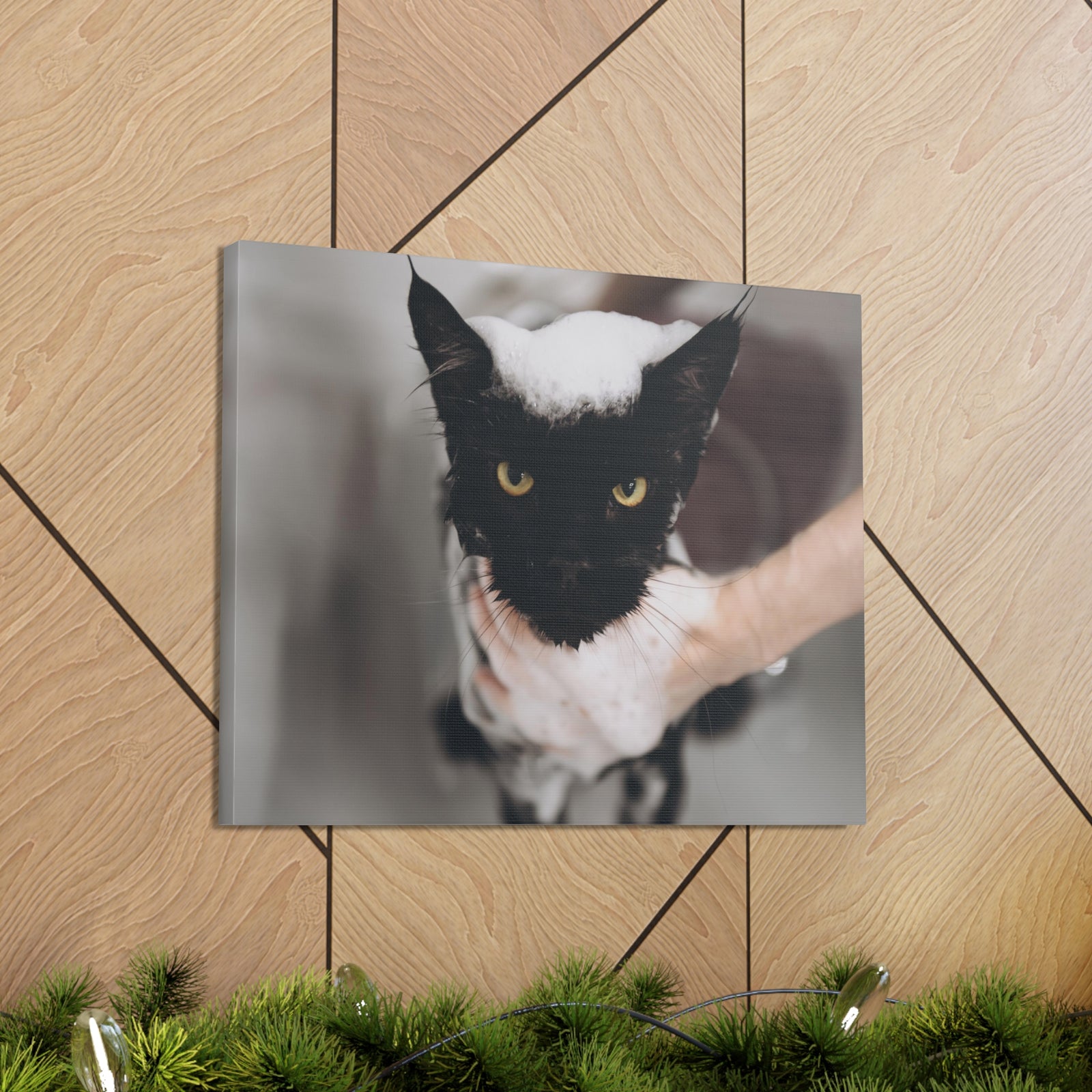 Cute Main Coon Bathee Canvas Wall Art for Home Decor Ready-to-Hang-Express Your Love Gifts