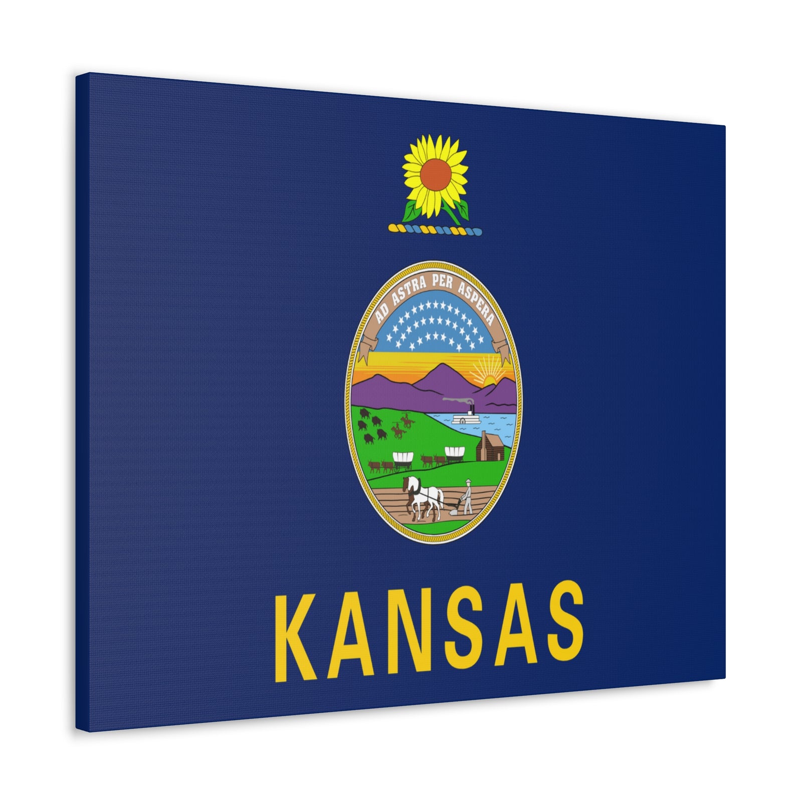 Kansas Stage Flag Canvas Vibrant Wall Art Unframed Home Decor-Express Your Love Gifts