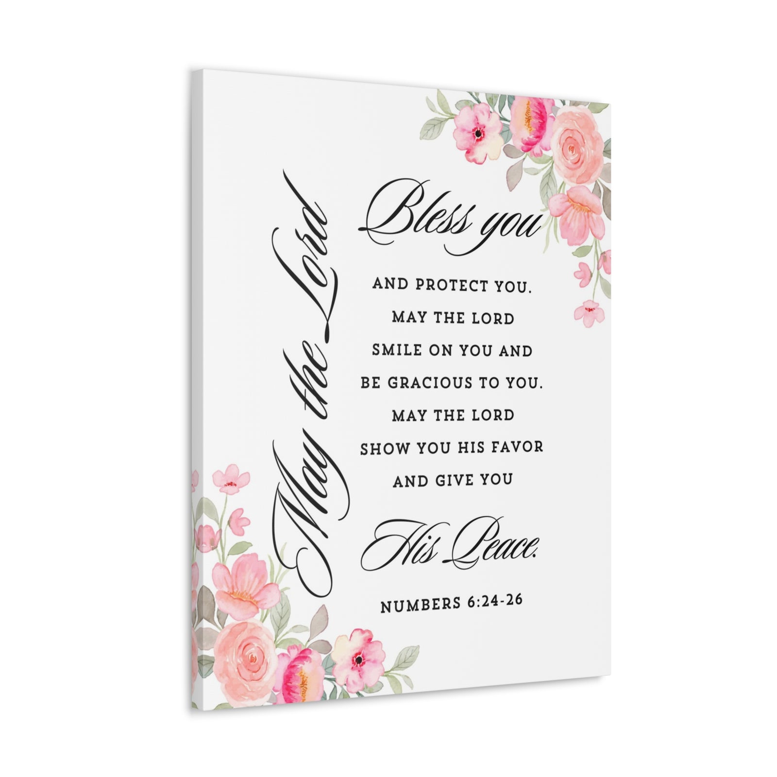 Scripture Walls Numbers 6:24-26 His Blessing Upon You Bible Verse Canvas Christian Wall Art Ready to Hang Unframed-Express Your Love Gifts