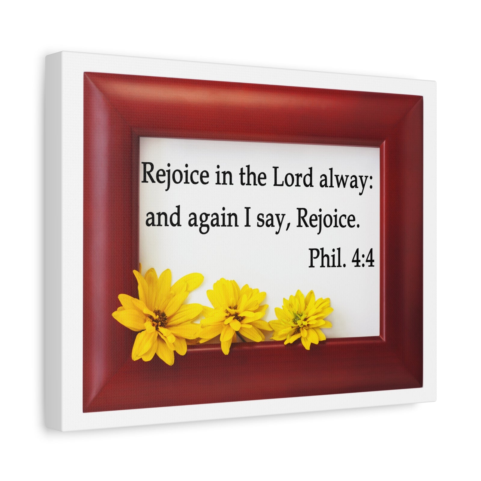 Scripture Walls Rejoice In The Lord Frame Philippians 4:4 Bible Verse Canvas Christian Wall Art Ready to Hang-Express Your Love Gifts