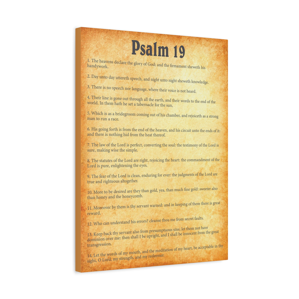 Scripture Walls Psalm 19 Gold Bible Chapter Canvas Christian Wall Art Ready to Hang-Express Your Love Gifts