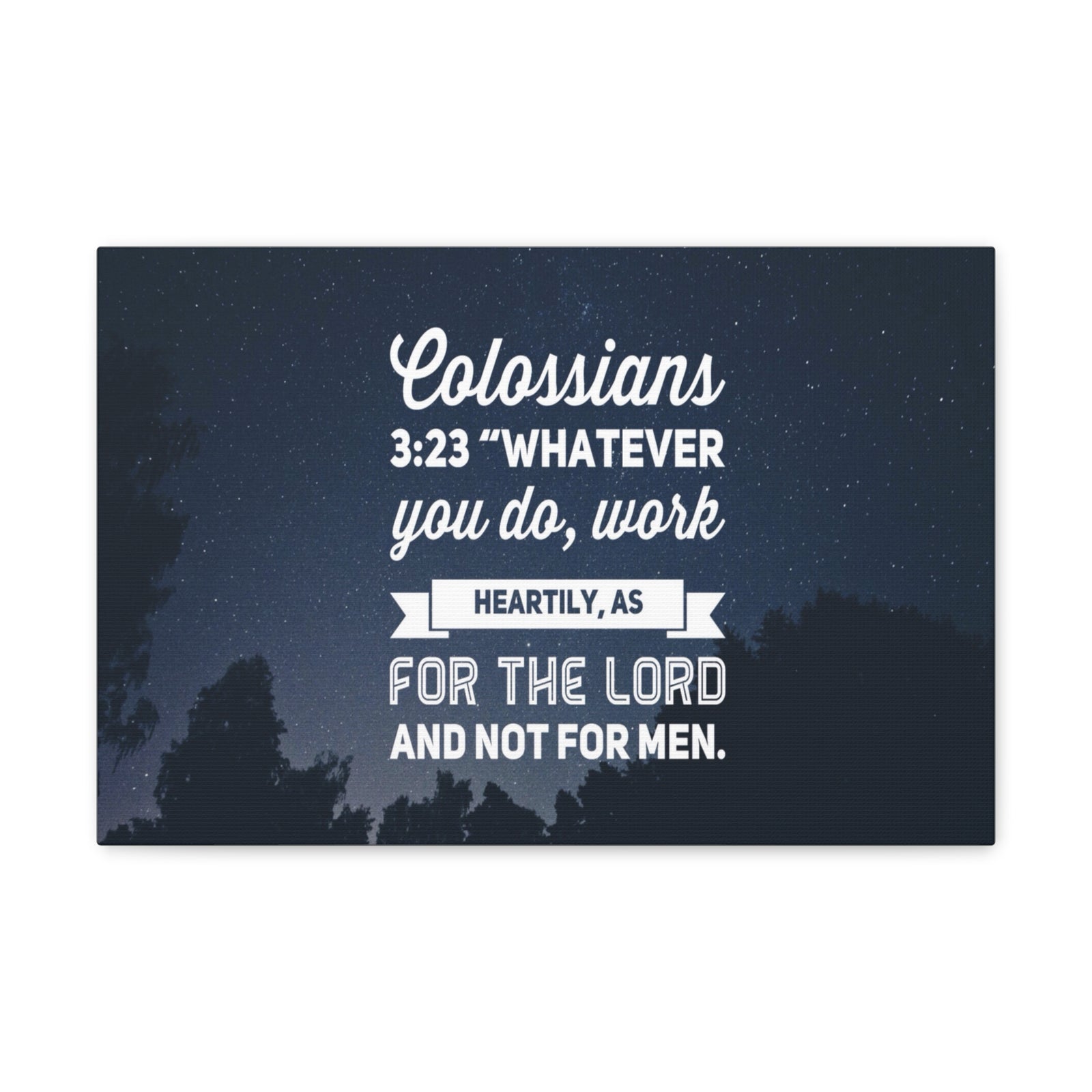 Scripture Canvas For The Lord Colossians 3:23 Christian Wall Art Bible Verse Print Ready to Hang-Express Your Love Gifts