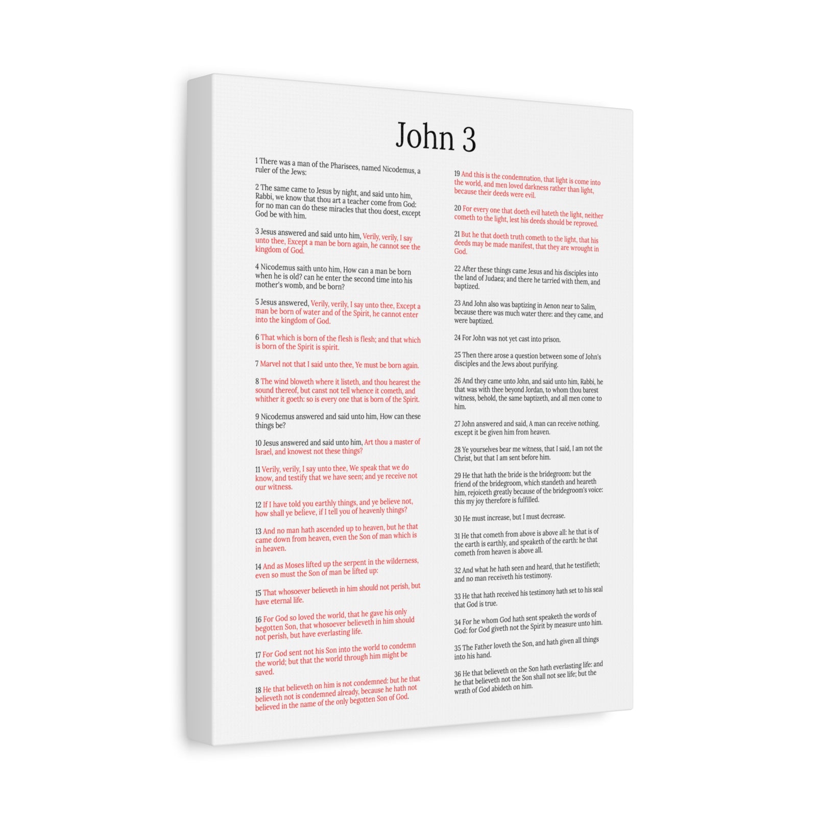 Scripture Walls Jesus and Nicodemus John 3 White Christian Wall Art Print Ready to Hang Unframed-Express Your Love Gifts