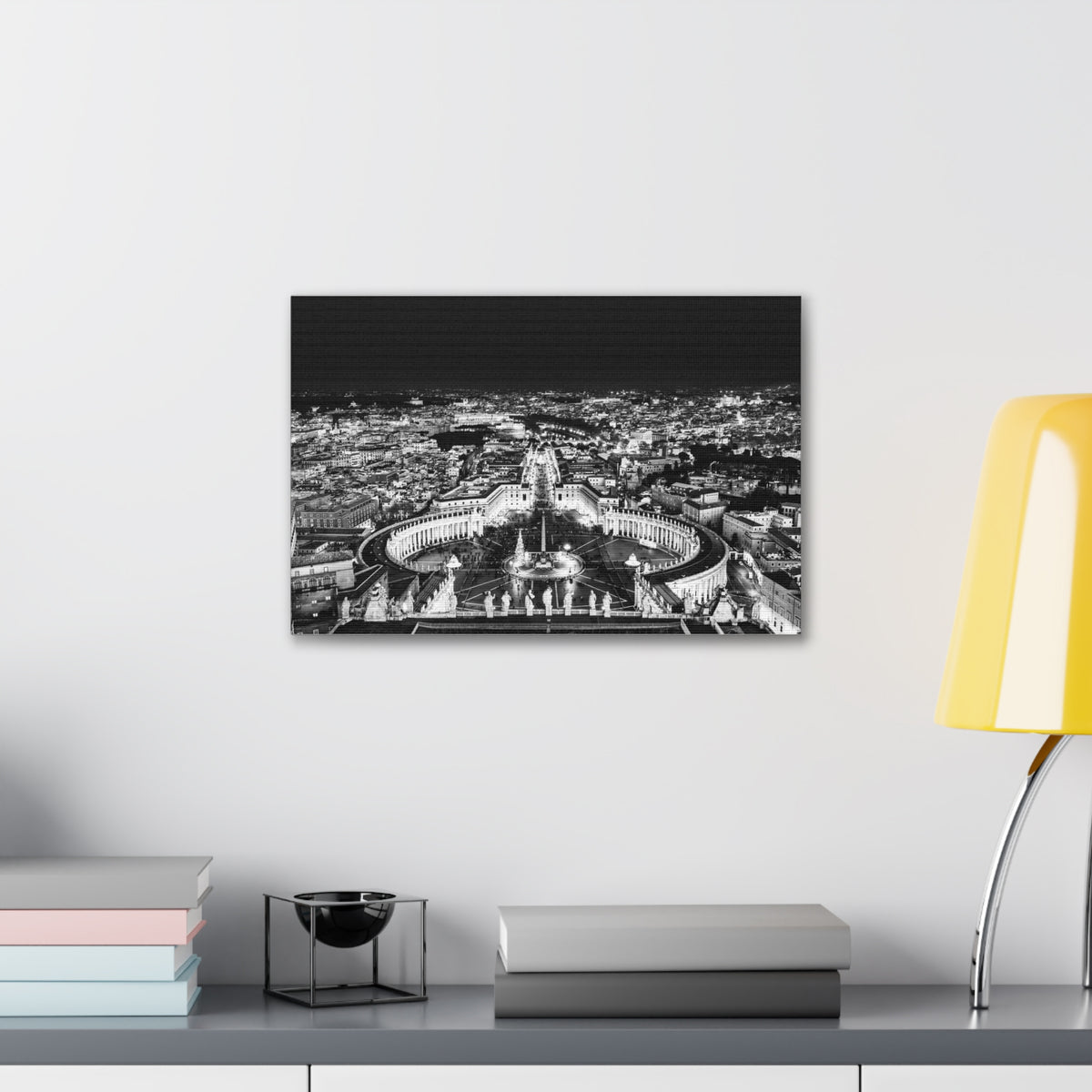 Rome Black And White Skyline Canvas Artwork High-Quality Breathtaking Stunning Cityscape for Home Decor Ready to Hang-Express Your Love Gifts