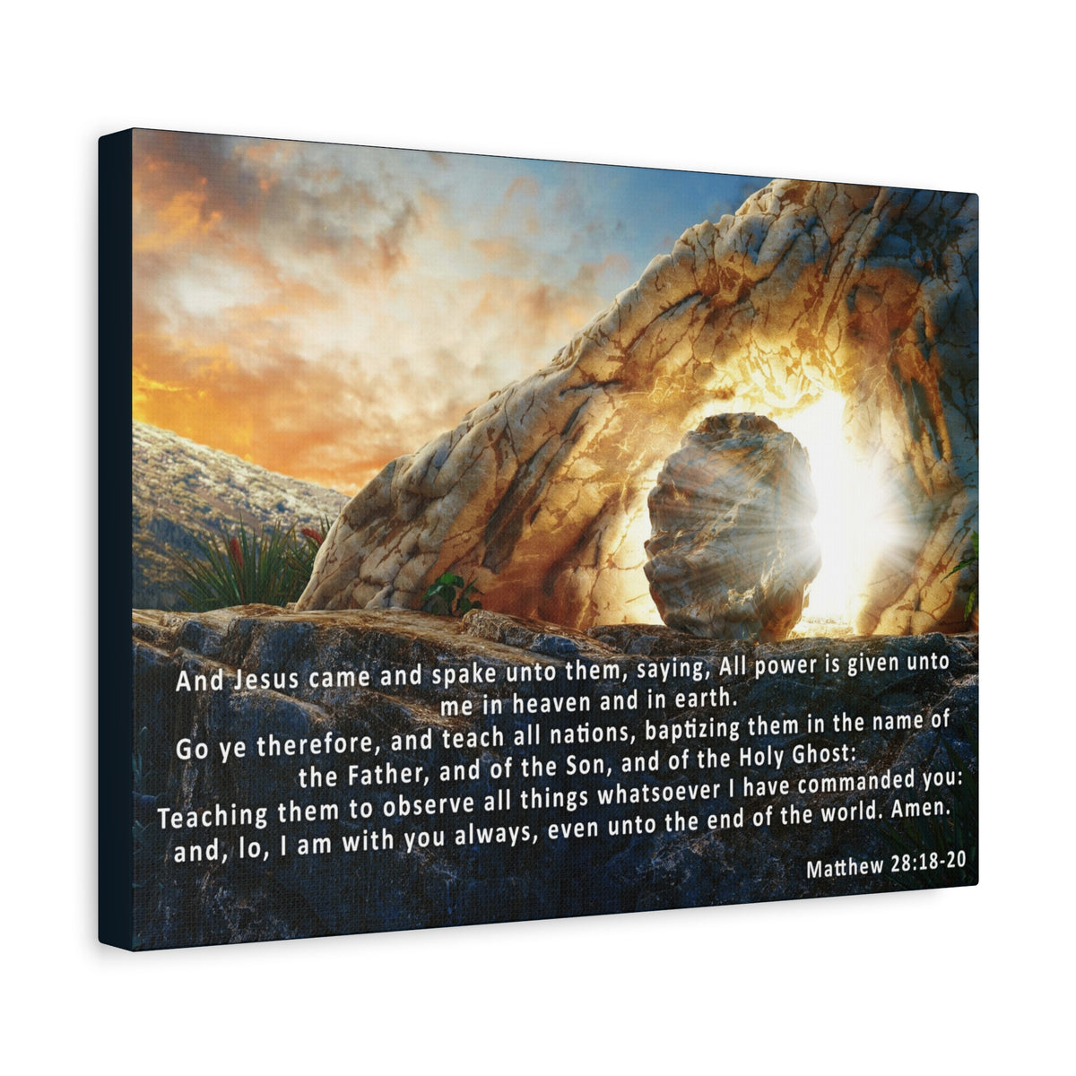 Matthew 28:18-20 The Great Commission Canvas – Christian Wall Art, Ready to Hang-Express Your Love Gifts