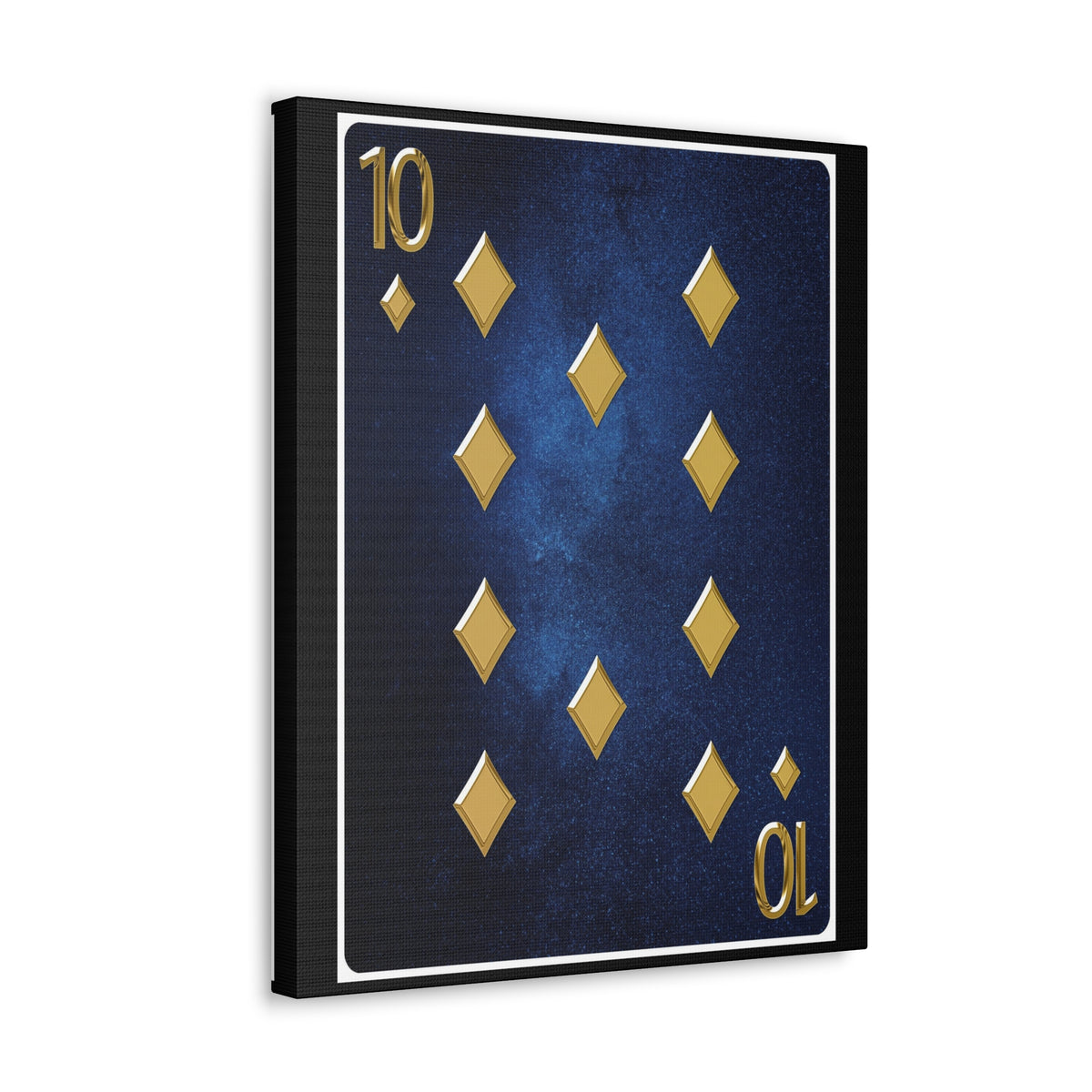 Ten Of Diamonds Space Background Playing Card Canvas Wall Art for Home Decor Ready-to-Hang-Express Your Love Gifts