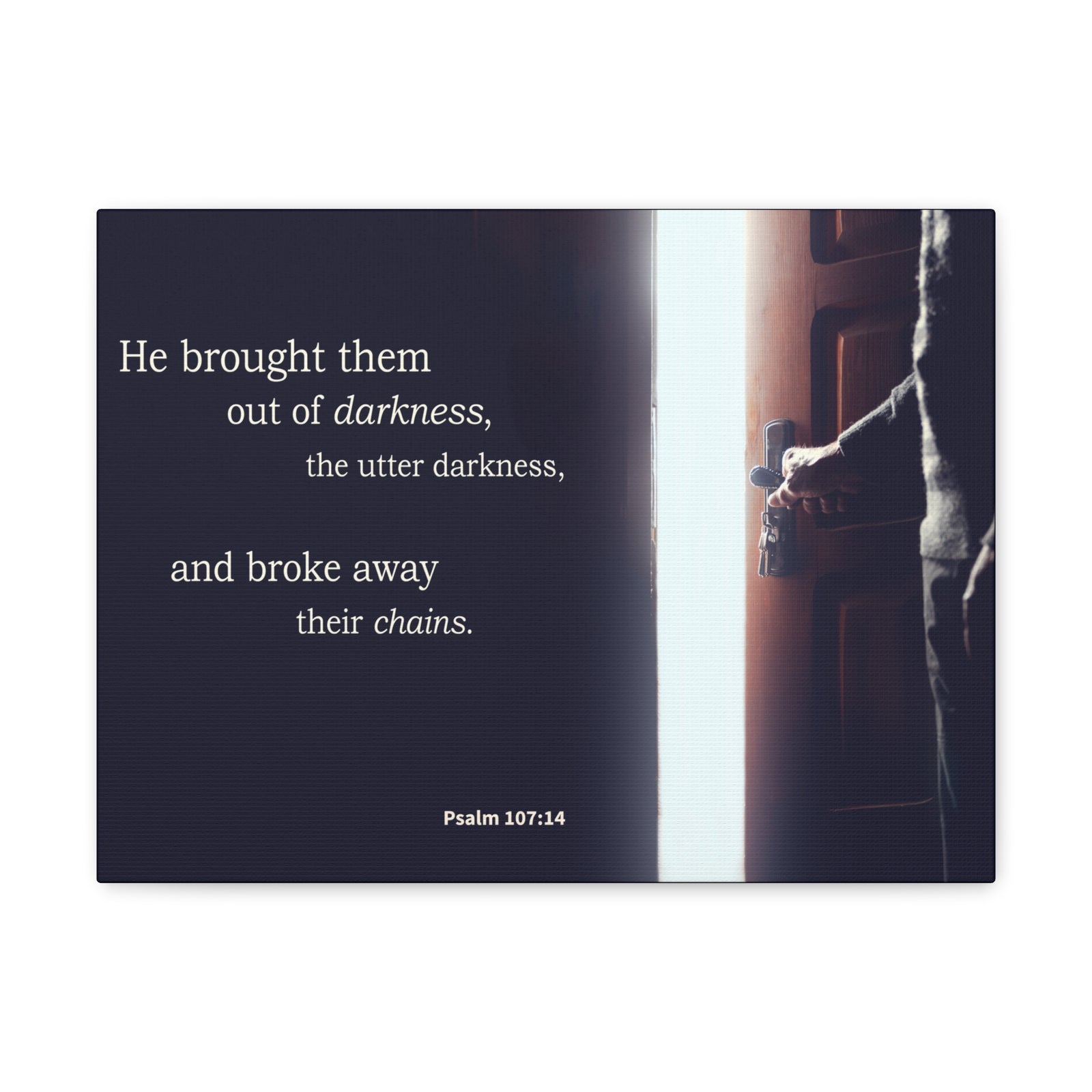 Scripture Walls He Brought Them Psalm 107:14 Bible Verse Canvas Christian Wall Art Ready to Hang-Express Your Love Gifts