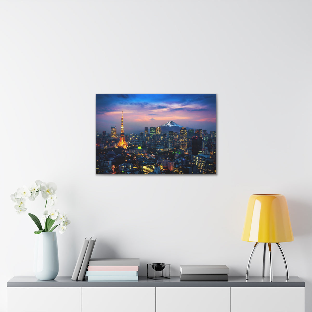 Tokyo Night Skyline Canvas Artwork High-Quality Breathtaking Stunning Cityscape for Home Decor Ready to Hang-Express Your Love Gifts