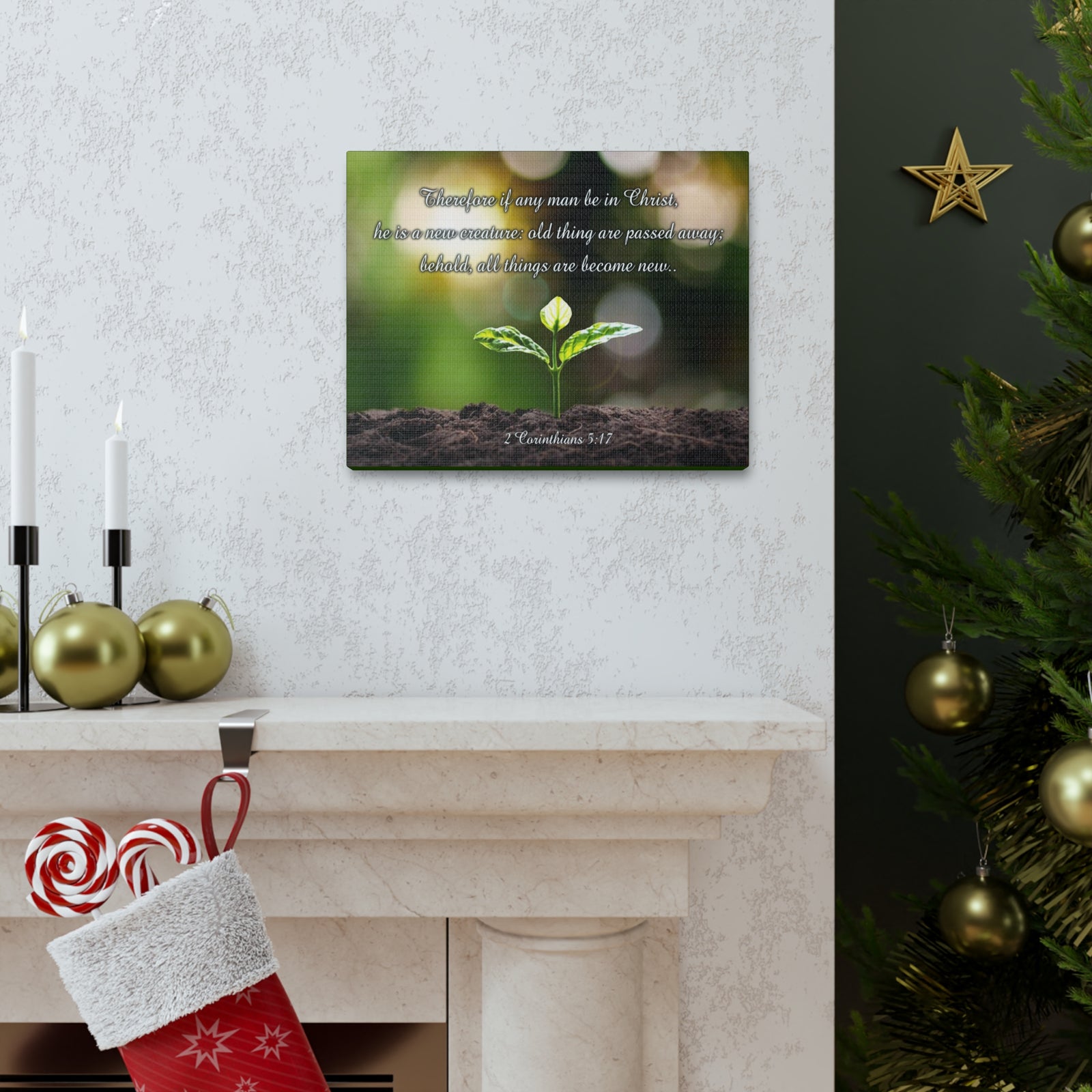 Scripture Walls Men Be in Christ 2 Corinthians 5:17 Christian Wall Art Print Ready to Hang Unframed-Express Your Love Gifts