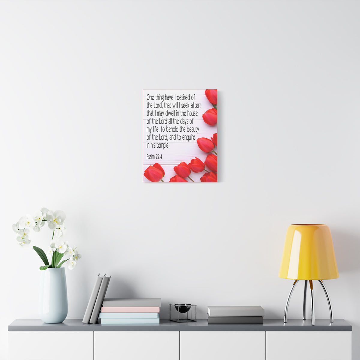 Scripture Canvas The Beauty of The Lord Psalm 27:4 Christian Wall Art Bible Verse Print Ready to Hang-Express Your Love Gifts