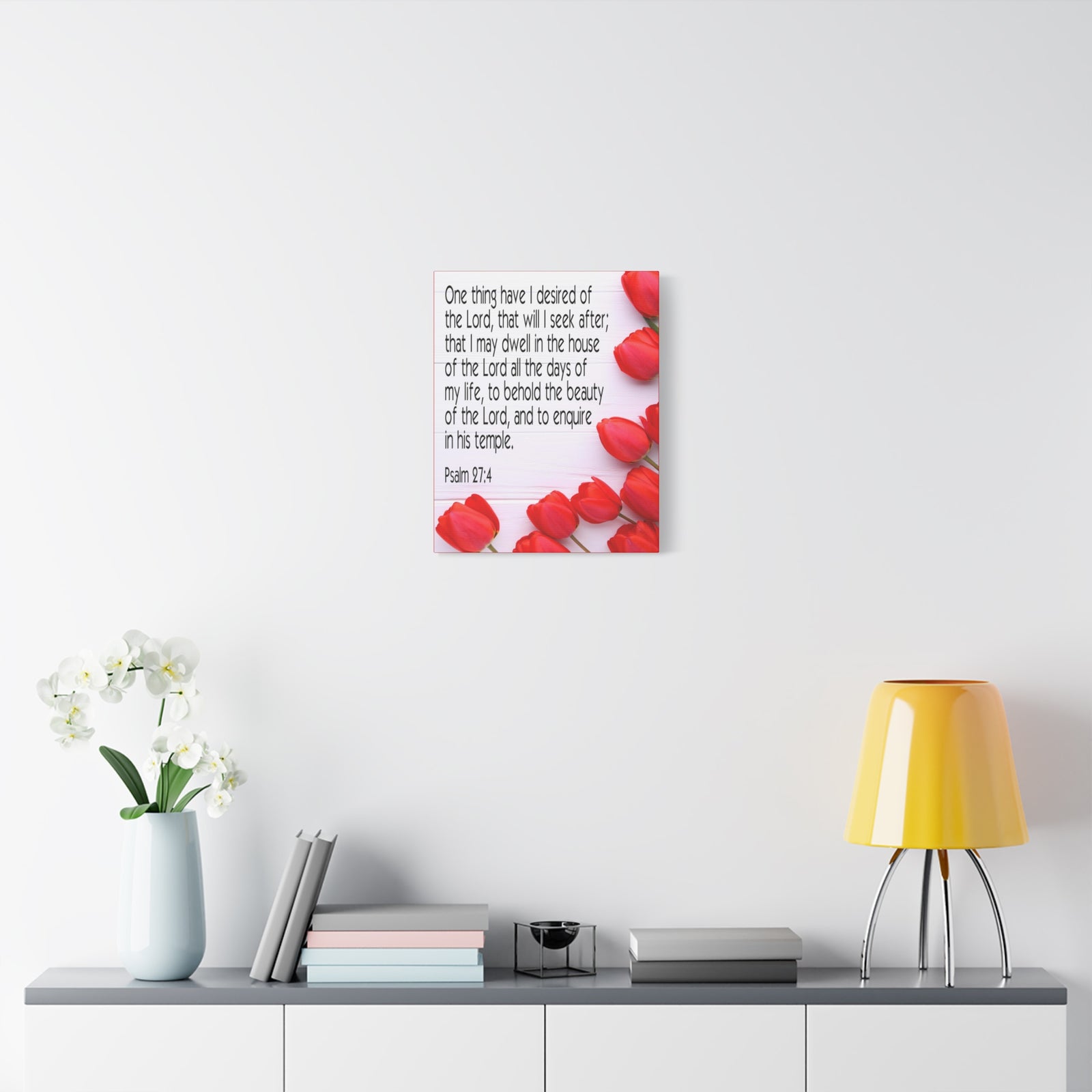 Scripture Canvas The Beauty of The Lord Psalm 27:4 Christian Wall Art Bible Verse Print Ready to Hang-Express Your Love Gifts