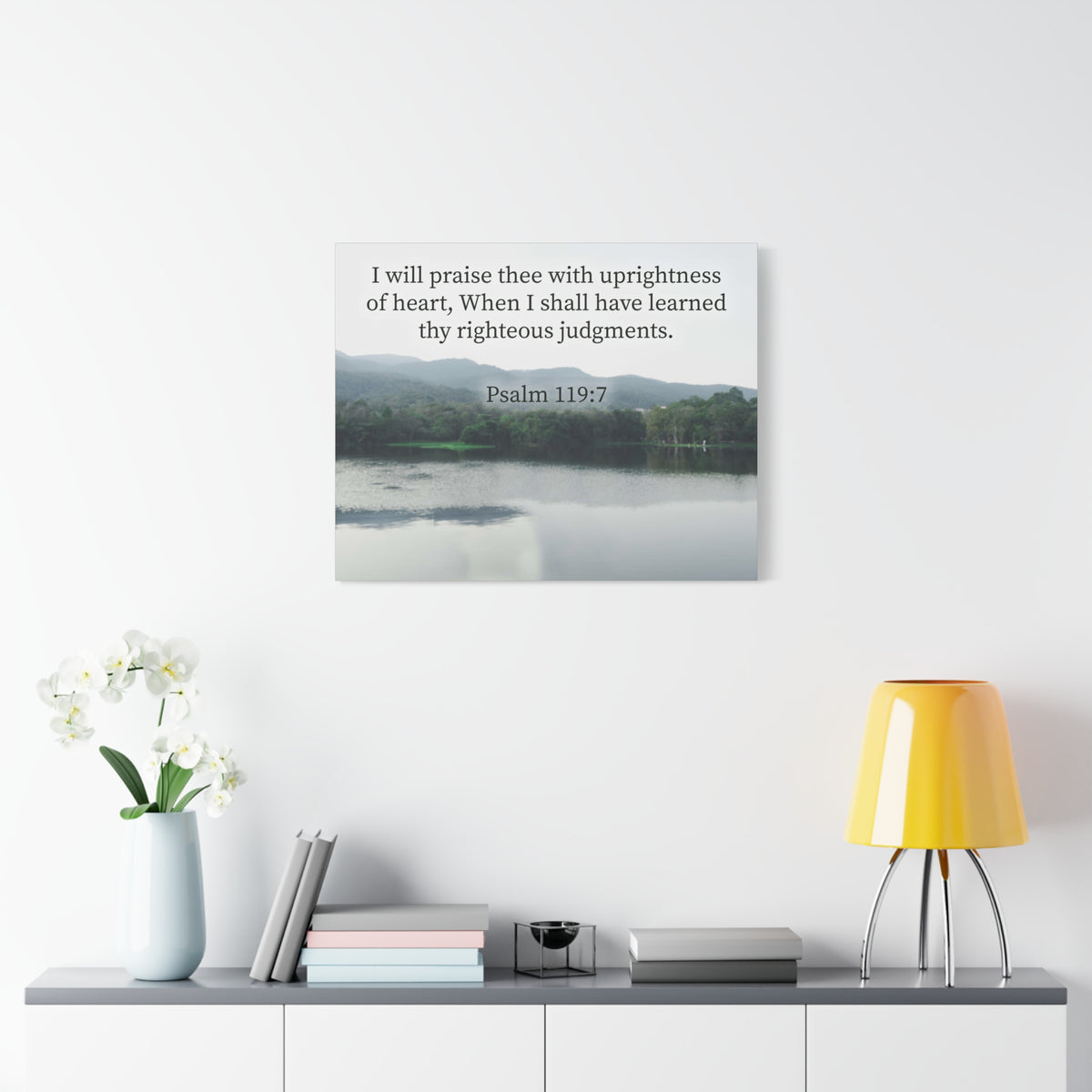 Bible Verse Canvas Righteous Judgments Psalm 119:7 Christian Home Decor Scripture Art-Express Your Love Gifts