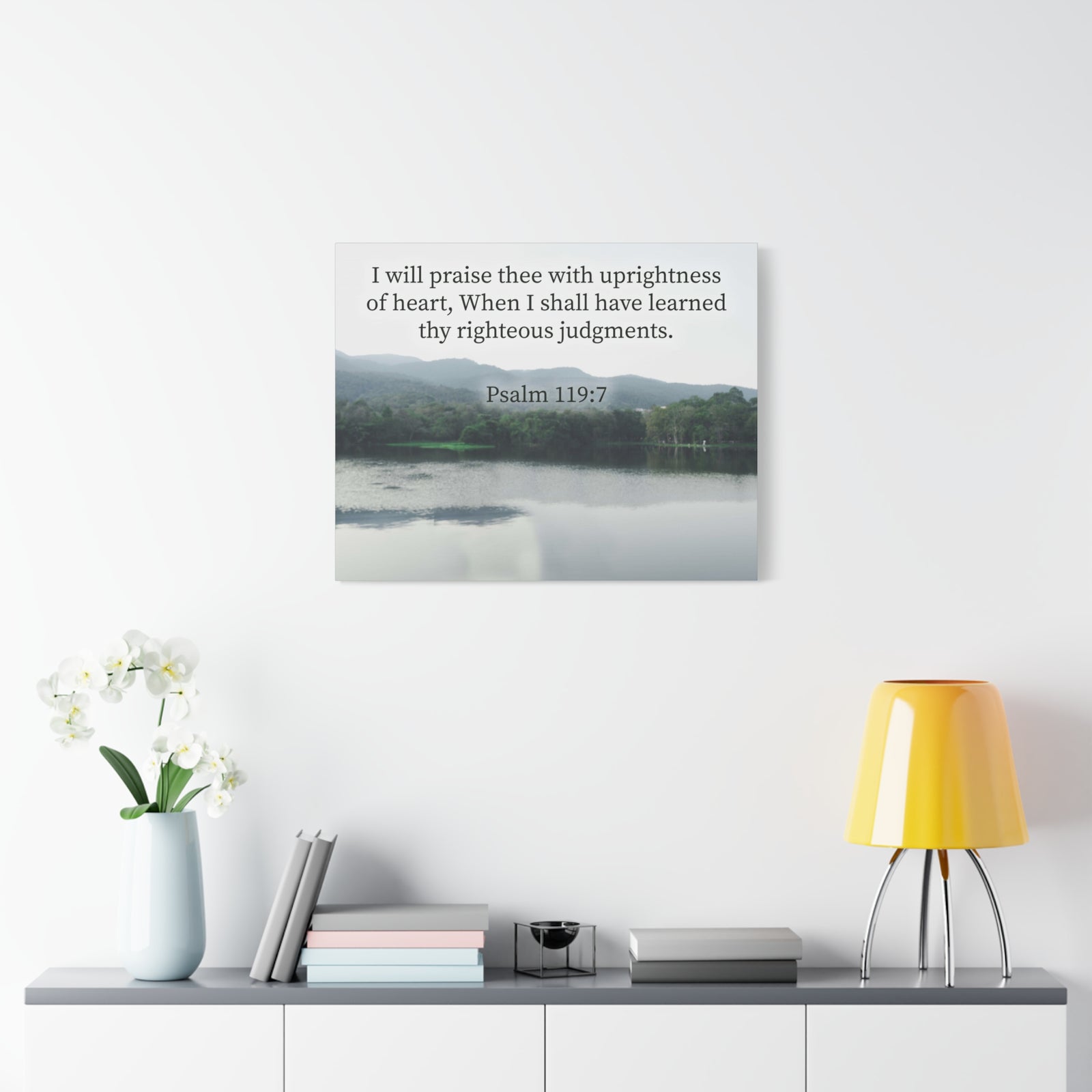Bible Verse Canvas Righteous Judgments Psalm 119:7 Christian Home Decor Scripture Art-Express Your Love Gifts