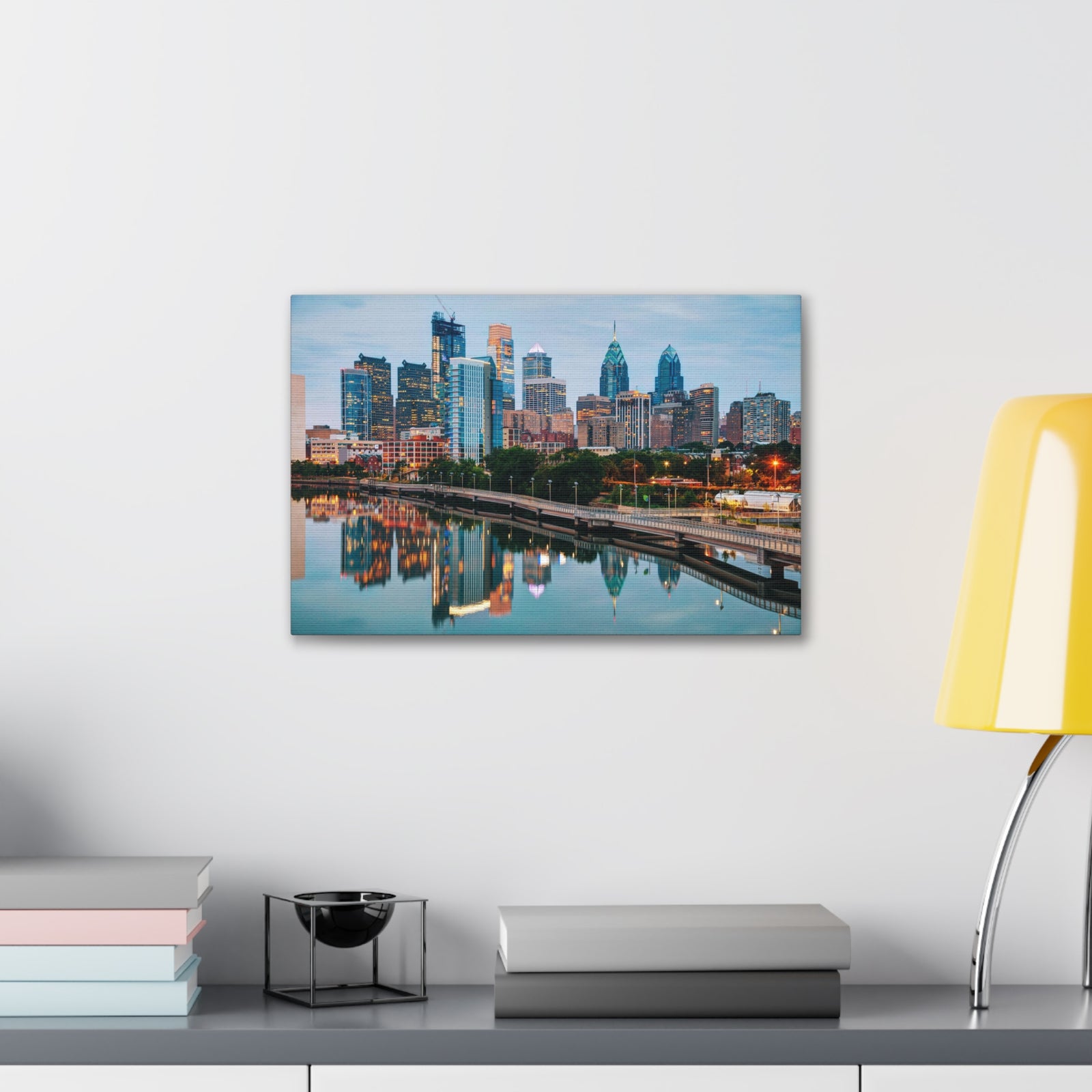 Philadelphia Daytime Skyline Canvas Artwork High-Quality Breathtaking Stunning Cityscape for Home Decor Ready to Hang-Express Your Love Gifts