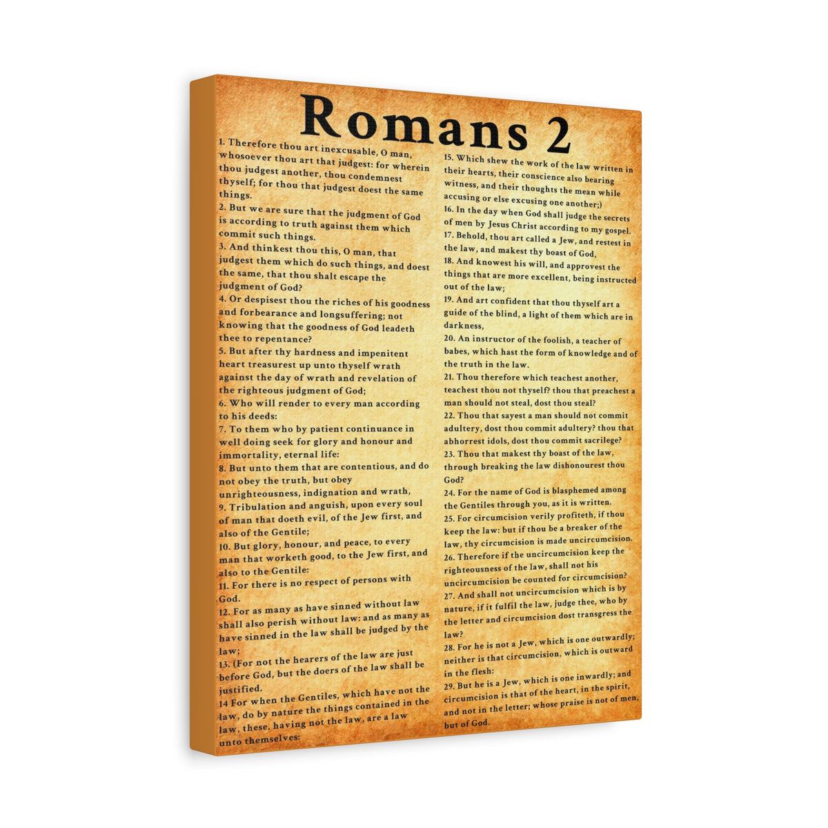 Scripture Walls Romans 2 Gold Bible Verse Canvas Christian Wall Art Ready to Hang Unframed-Express Your Love Gifts