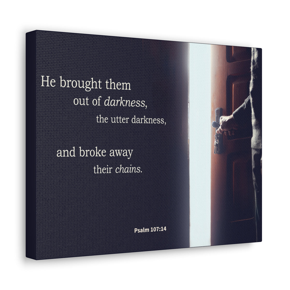 Scripture Walls He Brought Them Psalm 107:14 Bible Verse Canvas Christian Wall Art Ready to Hang-Express Your Love Gifts