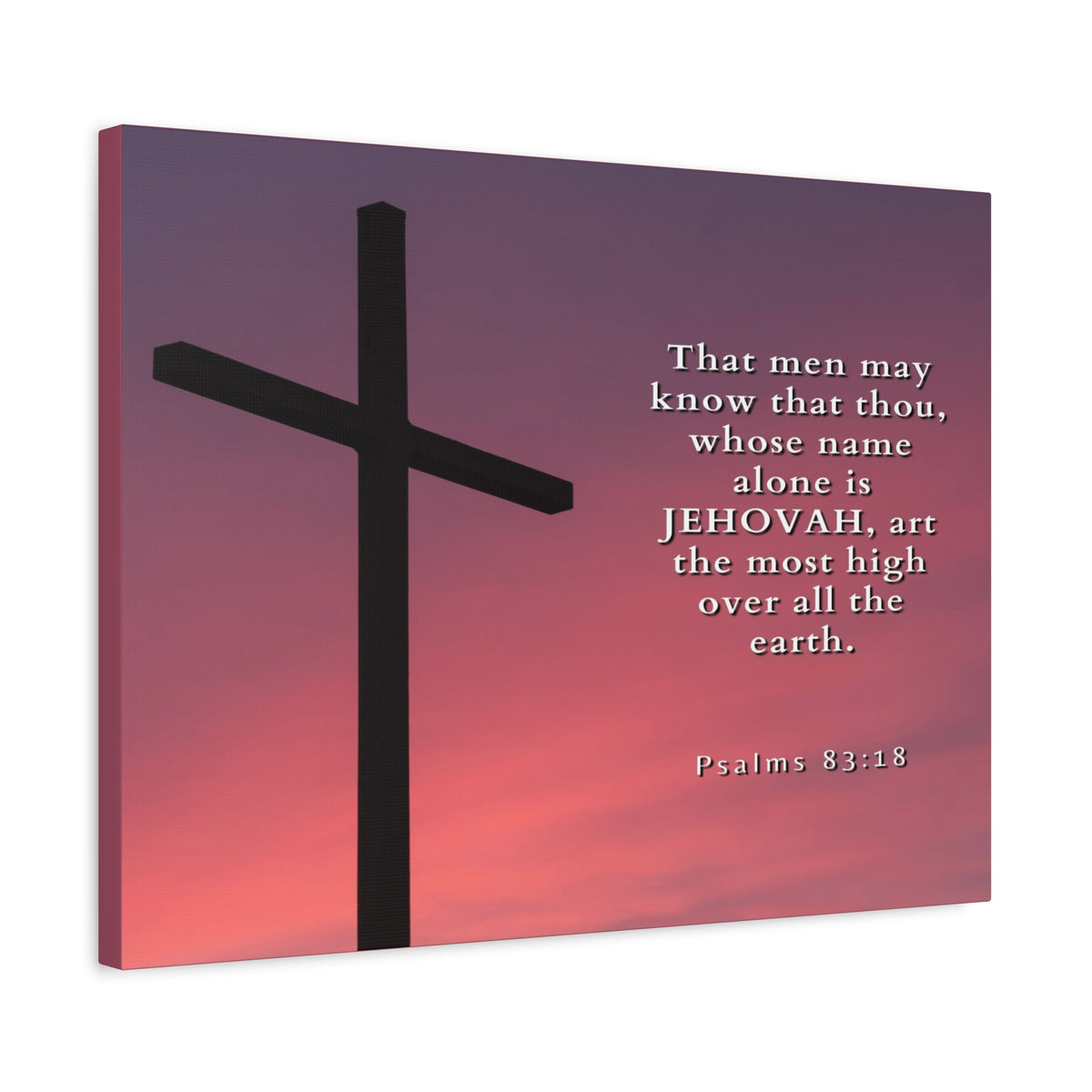 Scripture Canvas Most High Psalms 83:18 Christian Wall Art Bible Verse Print Ready to Hang-Express Your Love Gifts