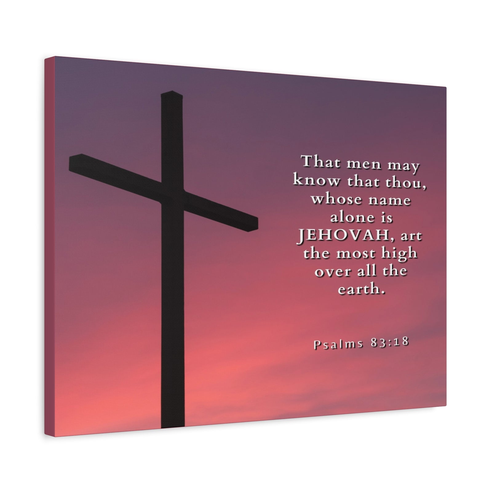 Scripture Canvas Most High Psalms 83:18 Christian Wall Art Bible Verse Print Ready to Hang-Express Your Love Gifts