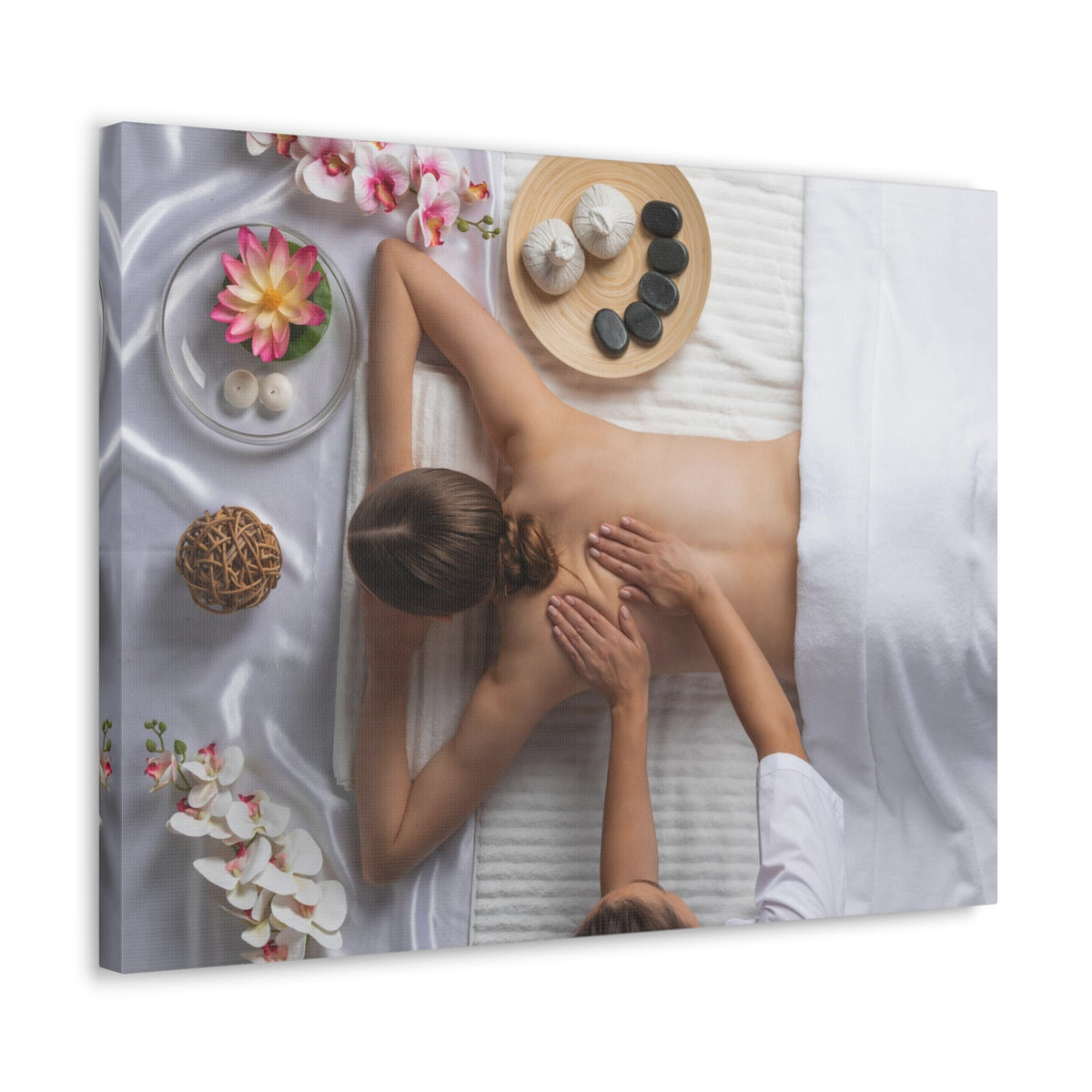 Woman Spa Massage Forest Floral Nature Photography Canvas Wall Art for Home Decor Ready-to-Hang-Express Your Love Gifts