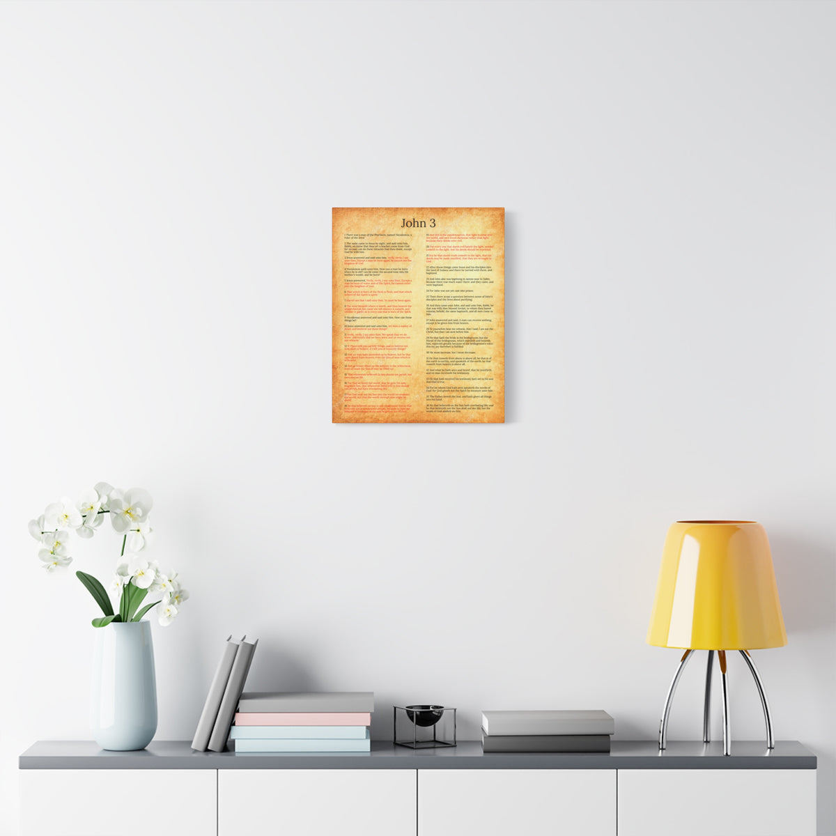 Scripture Walls John 3 Jesus and Nicodemus Gold Christian Wall Art Print Ready to Hang Unframed-Express Your Love Gifts