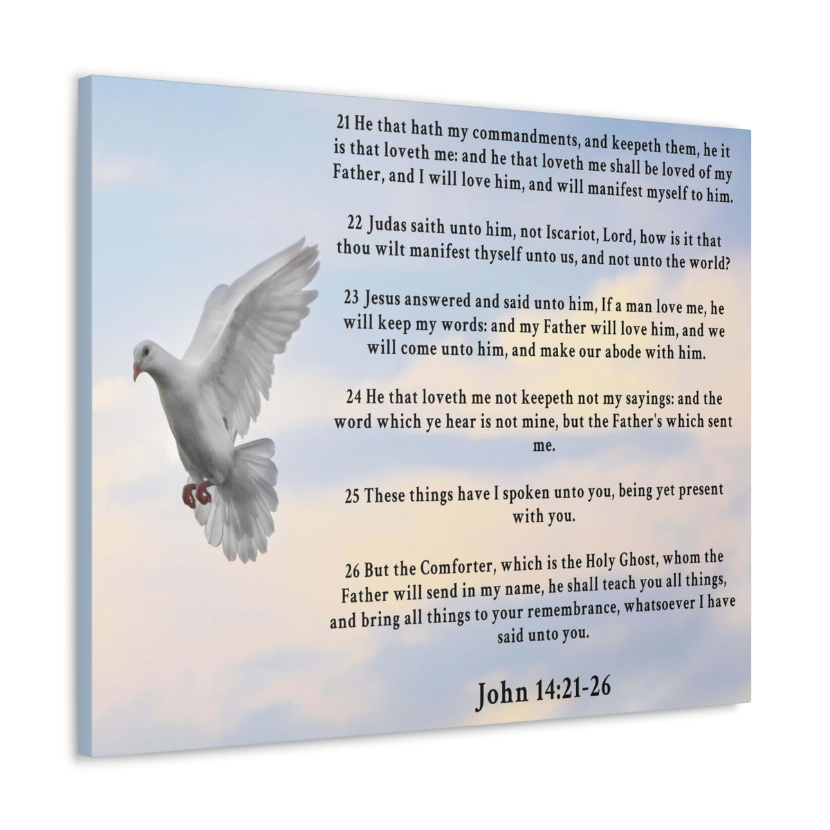 Scripture Walls John 14:21-26 KJV Bible Verse Canvas Christian Wall Art Ready to Hang Unframed-Express Your Love Gifts