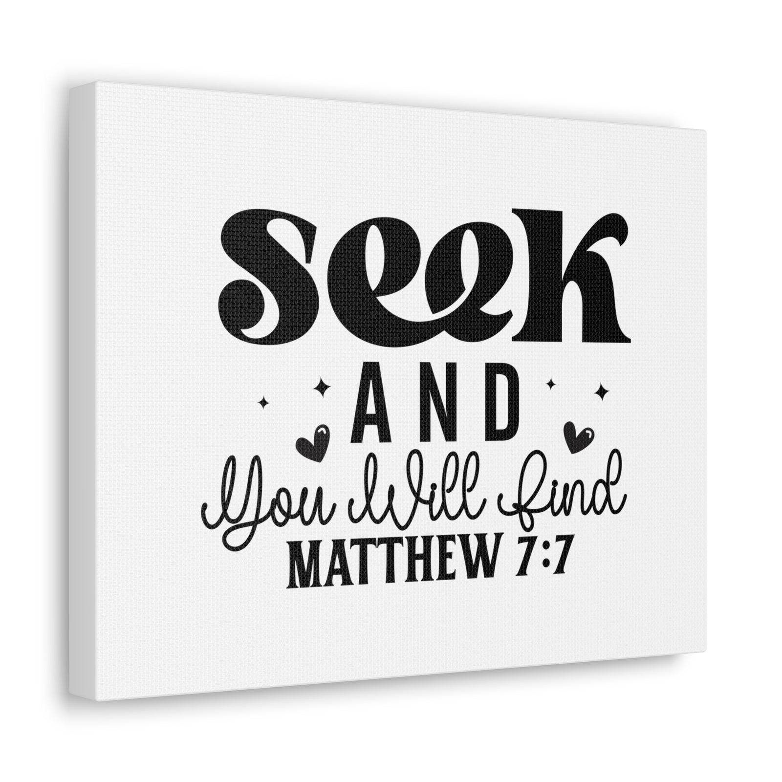 Scripture Walls Matthew 7:7 Seek and You Will Find Bible Verse Canvas Christian Wall Art Ready to Hang Unframed-Express Your Love Gifts
