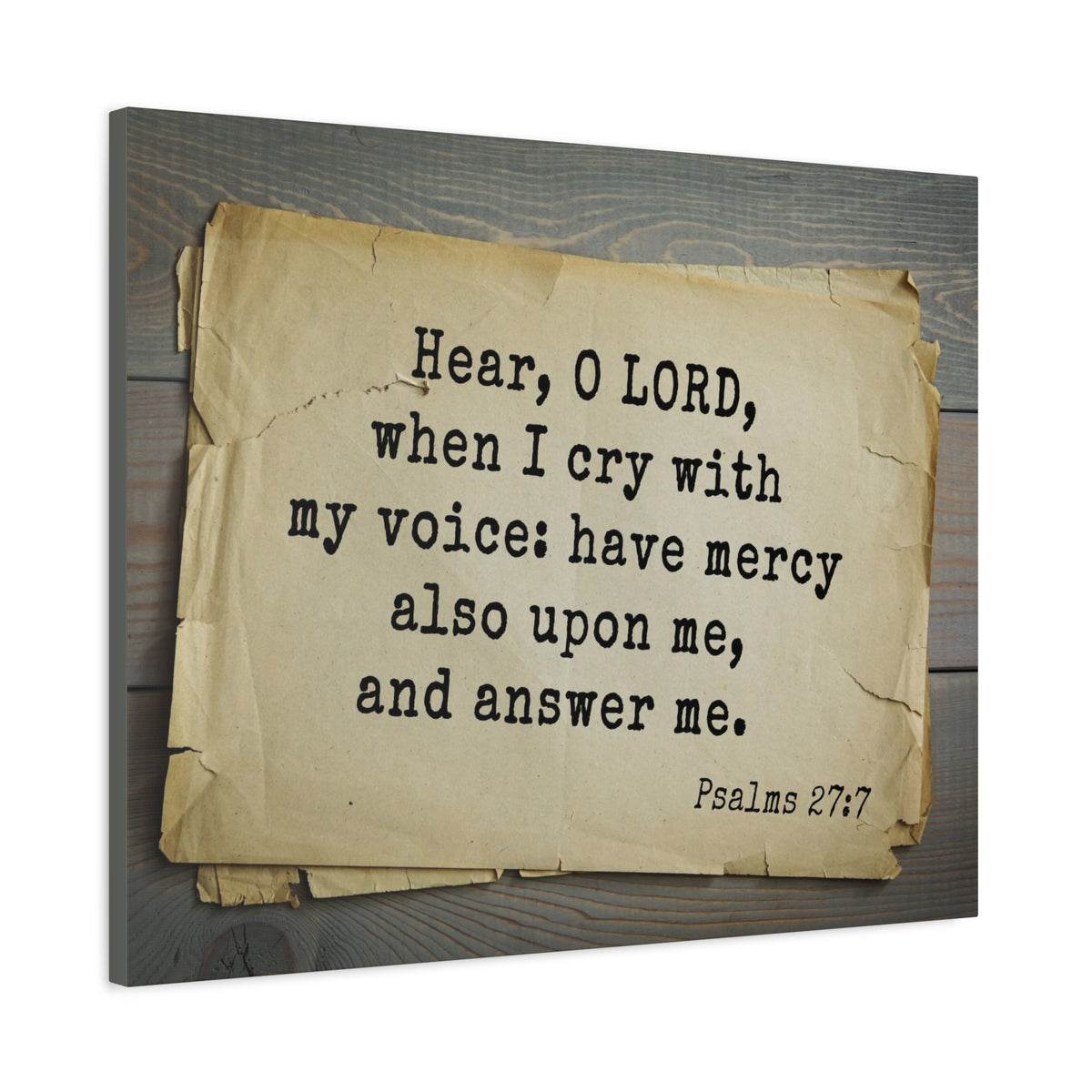Scripture Walls Hear O Lord Psalms 27:7 Bible Verse Canvas Christian Wall Art Bible Verse Print Ready To Hang-Express Your Love Gifts