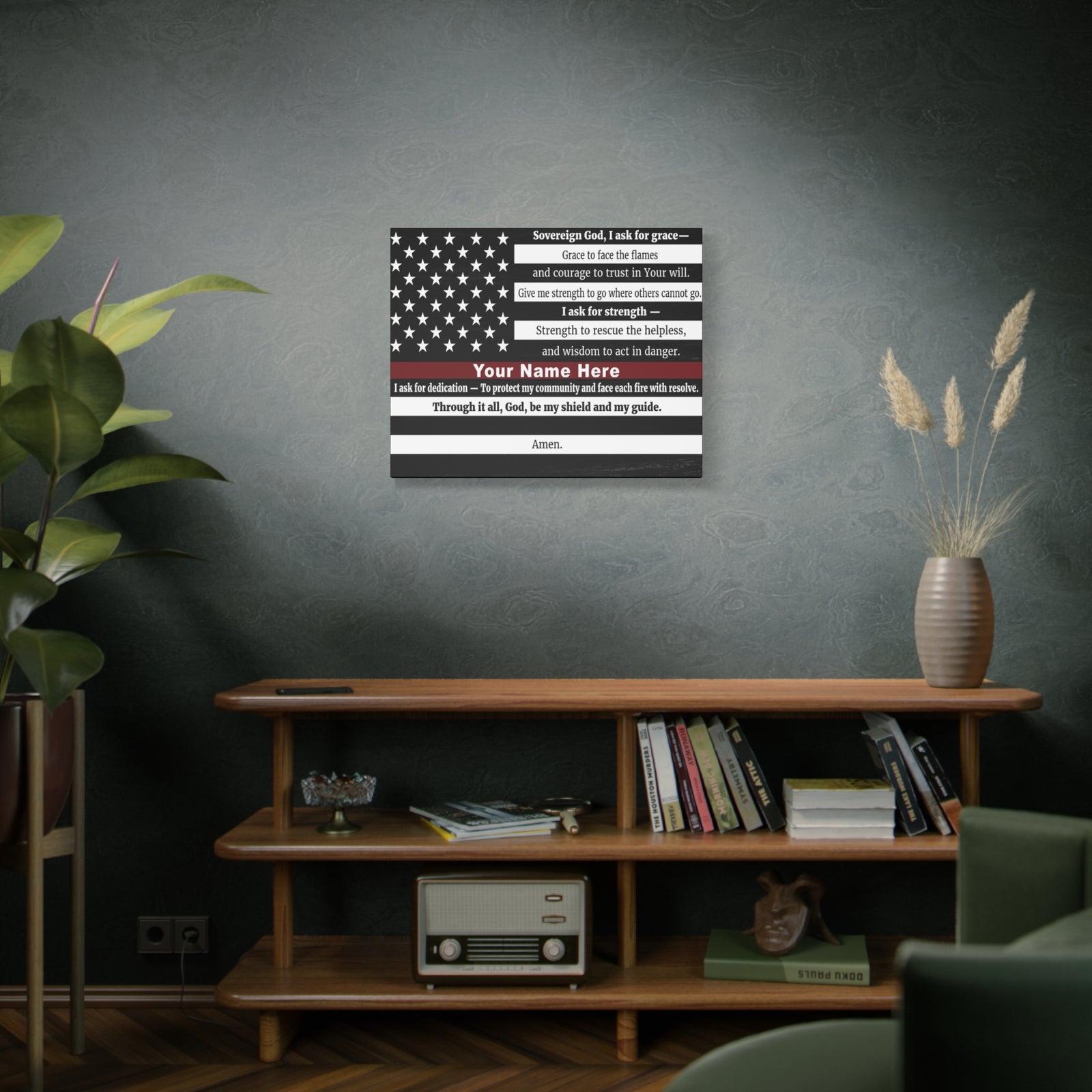 Scripture Walls Personalized Firefighter's Prayer Bible Canvas Christian Wall Art Ready to Hang Unframed-Express Your Love Gifts