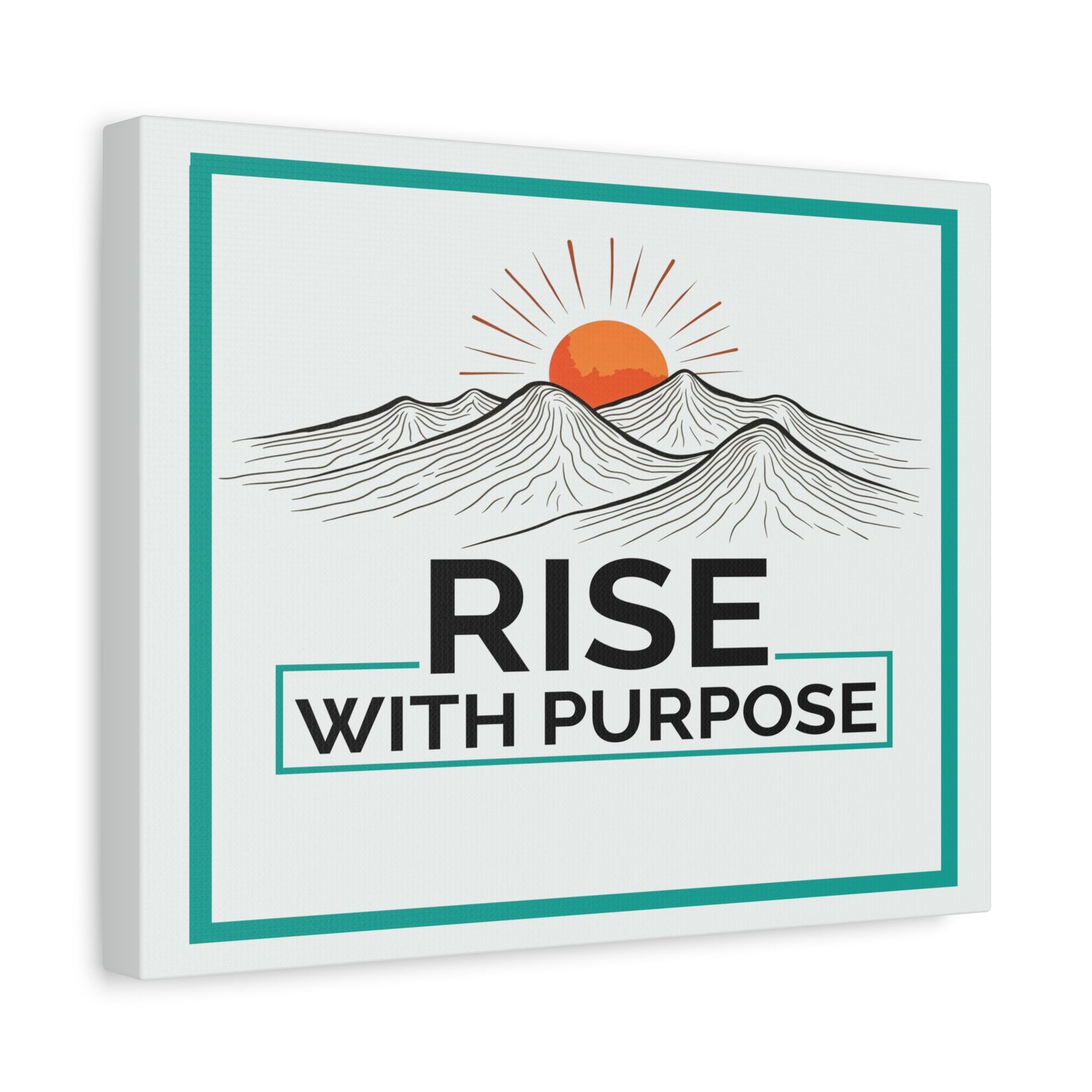 Rise With Purpose Inspirational Motivational Quote Canvas Wall Art for Home Decor Ready-to-Hang-Express Your Love Gifts