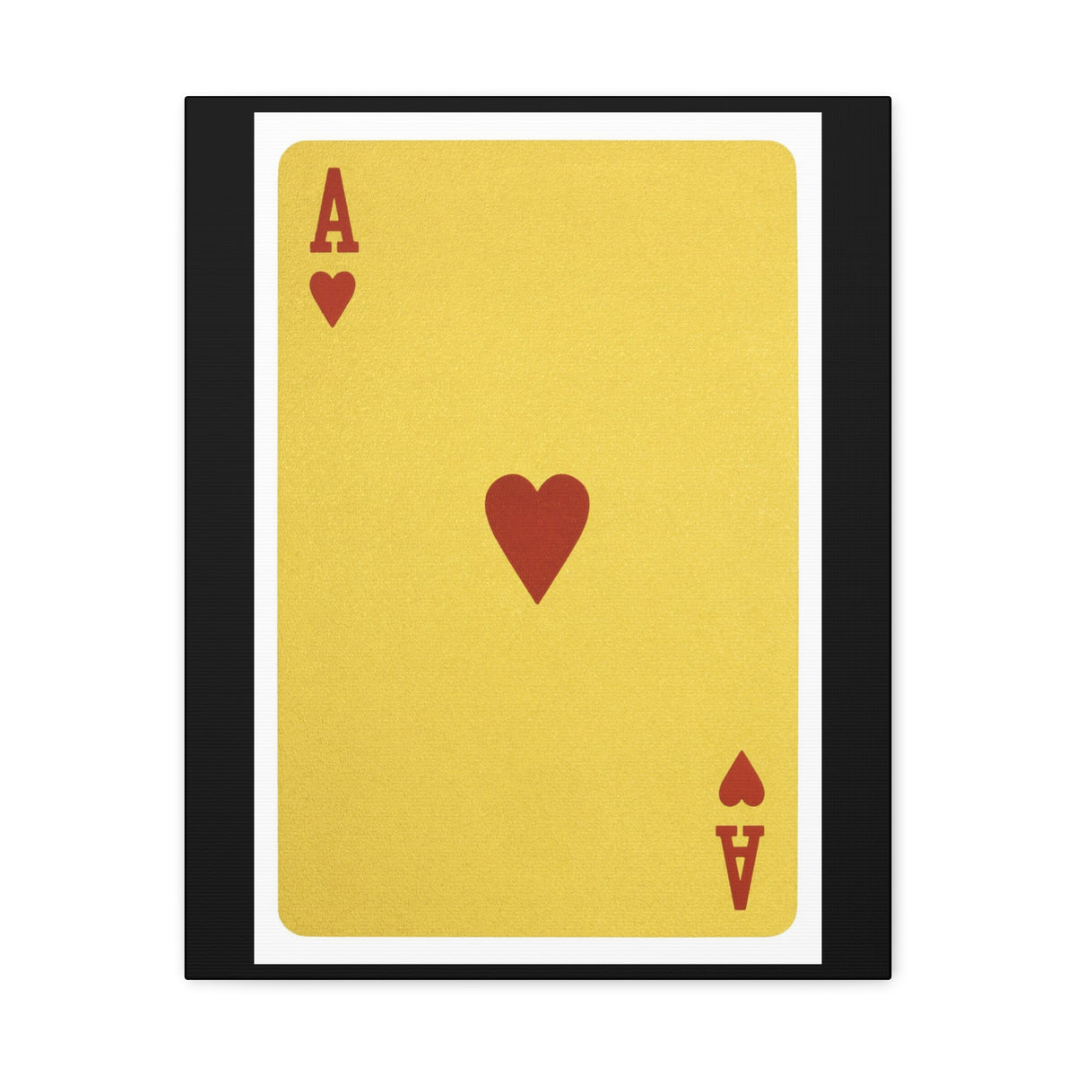 Golden Ace Of Hearts Isolated White Background Playing Card Canvas Wall Art for Home Decor Ready-to-Hang-Express Your Love Gifts