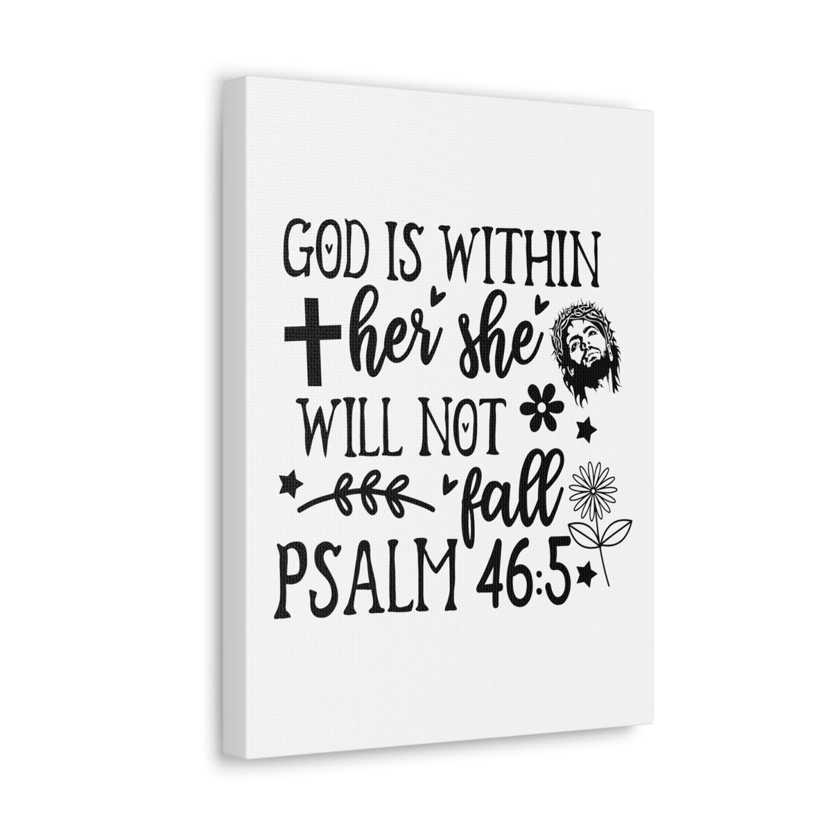 Scripture Walls Psalm 46:5 God is Within Her Bible Verse Canvas Christian Wall Art Ready to Hang Unframed-Express Your Love Gifts
