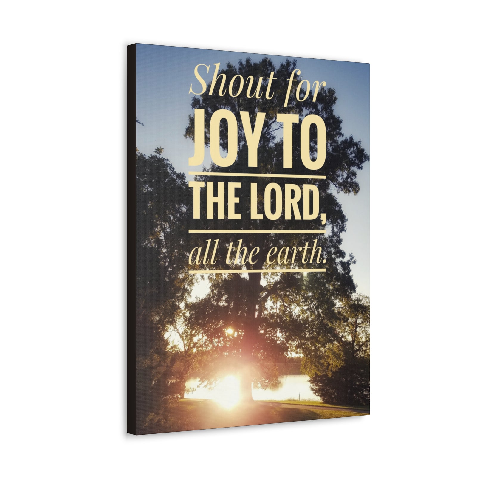 Scripture Walls Shout For Joy Psalm 100:1 Bible Verse Canvas Christian Wall Art Ready to Hang-Express Your Love Gifts