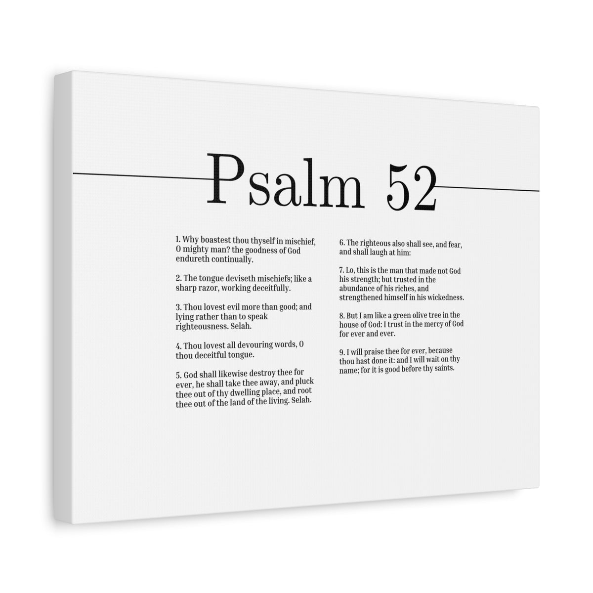 Scripture Canvas The House Of God Psalm 52 Christian Wall Art Bible Verse Print Ready to Hang-Express Your Love Gifts