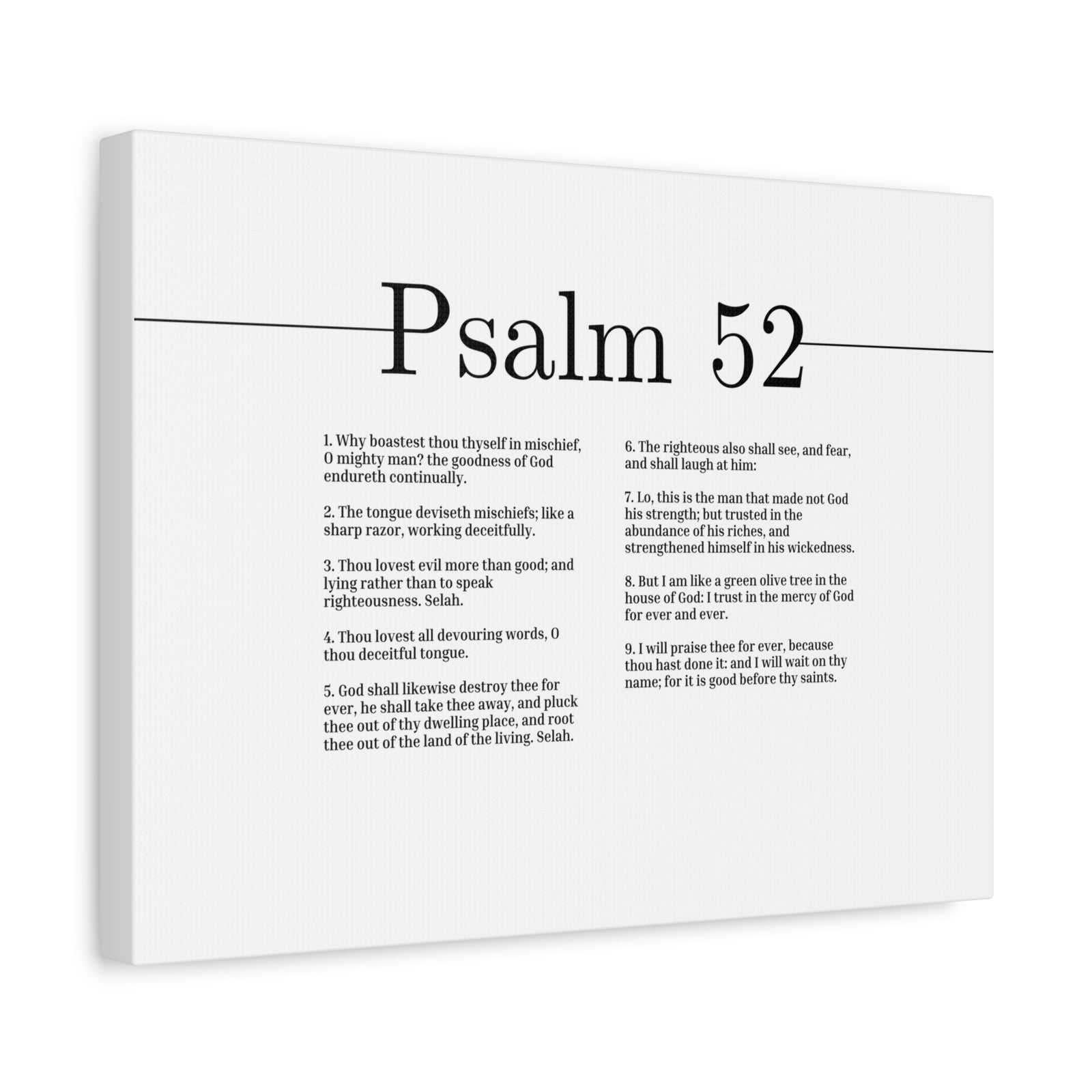 Scripture Canvas The House Of God Psalm 52 Christian Wall Art Bible Verse Print Ready to Hang-Express Your Love Gifts
