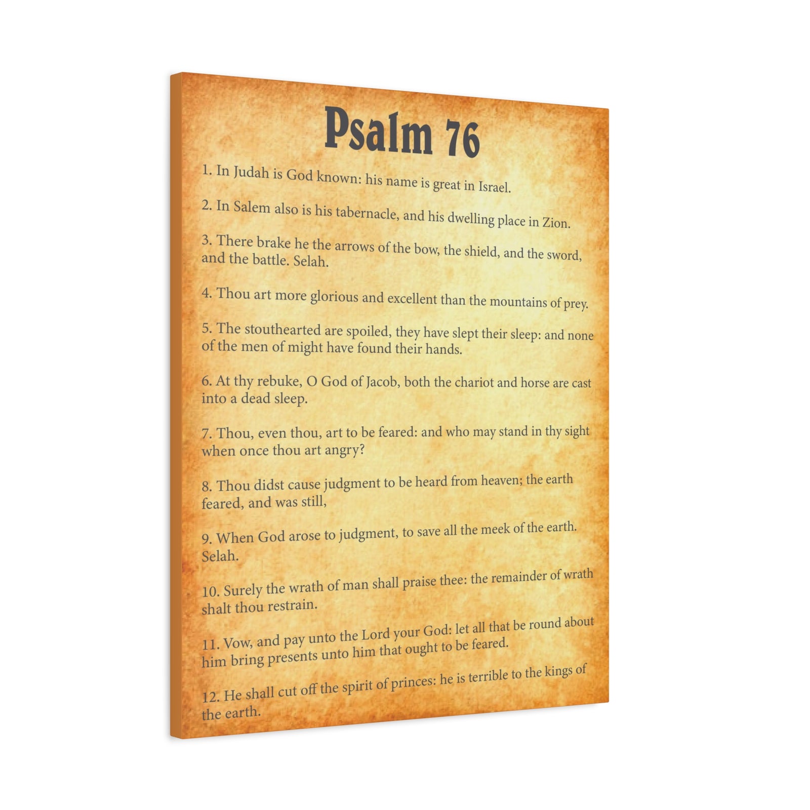 Scripture Walls Psalm 76 Gold Bible Chapter Canvas Christian Wall Art Ready to Hang-Express Your Love Gifts