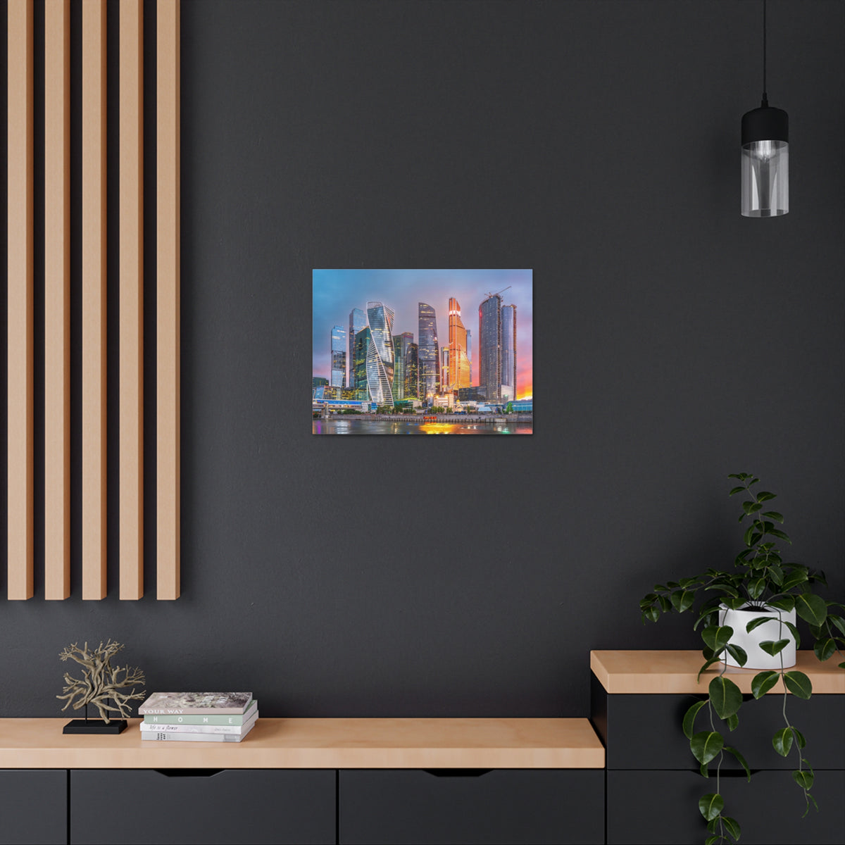 Moscow Night Skyline Canvas Artwork High-Quality Breathtaking Stunning Cityscape for Home Decor Ready to Hang-Express Your Love Gifts