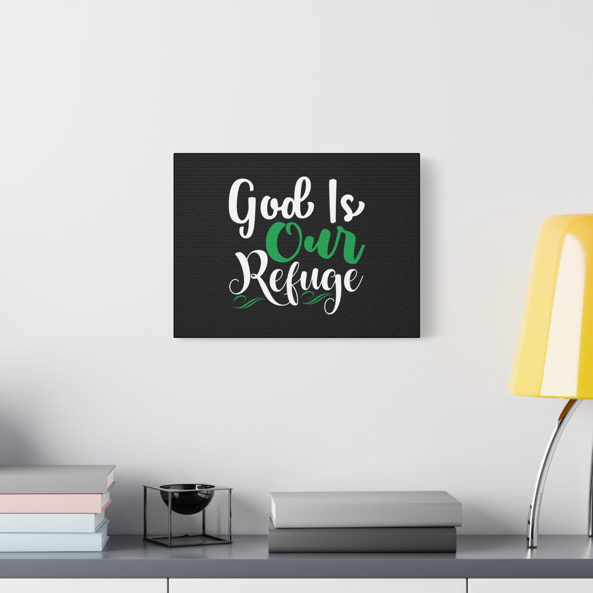 Scripture Canvas God Is Our Refuge Psalm 46:1 Christian Wall Art Bible Verse Print Ready to Hang-Express Your Love Gifts