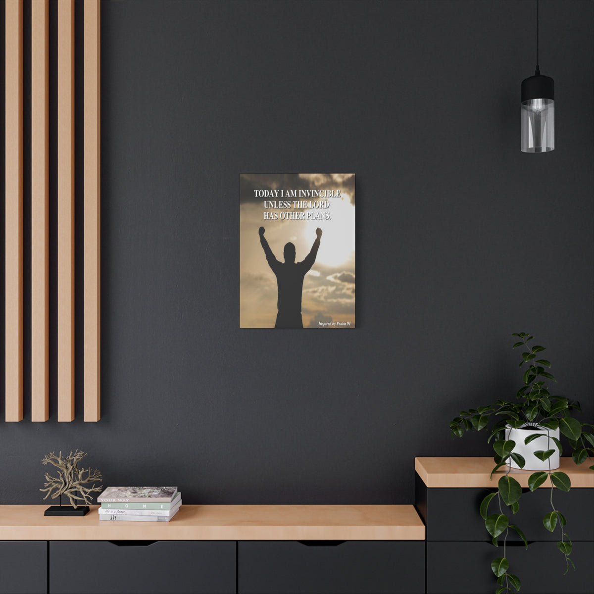 Scripture Walls Today I Am Invincible Canvas Psalm 91 Bible Verse Canvas Christian Wall Art Ready to Hang-Express Your Love Gifts
